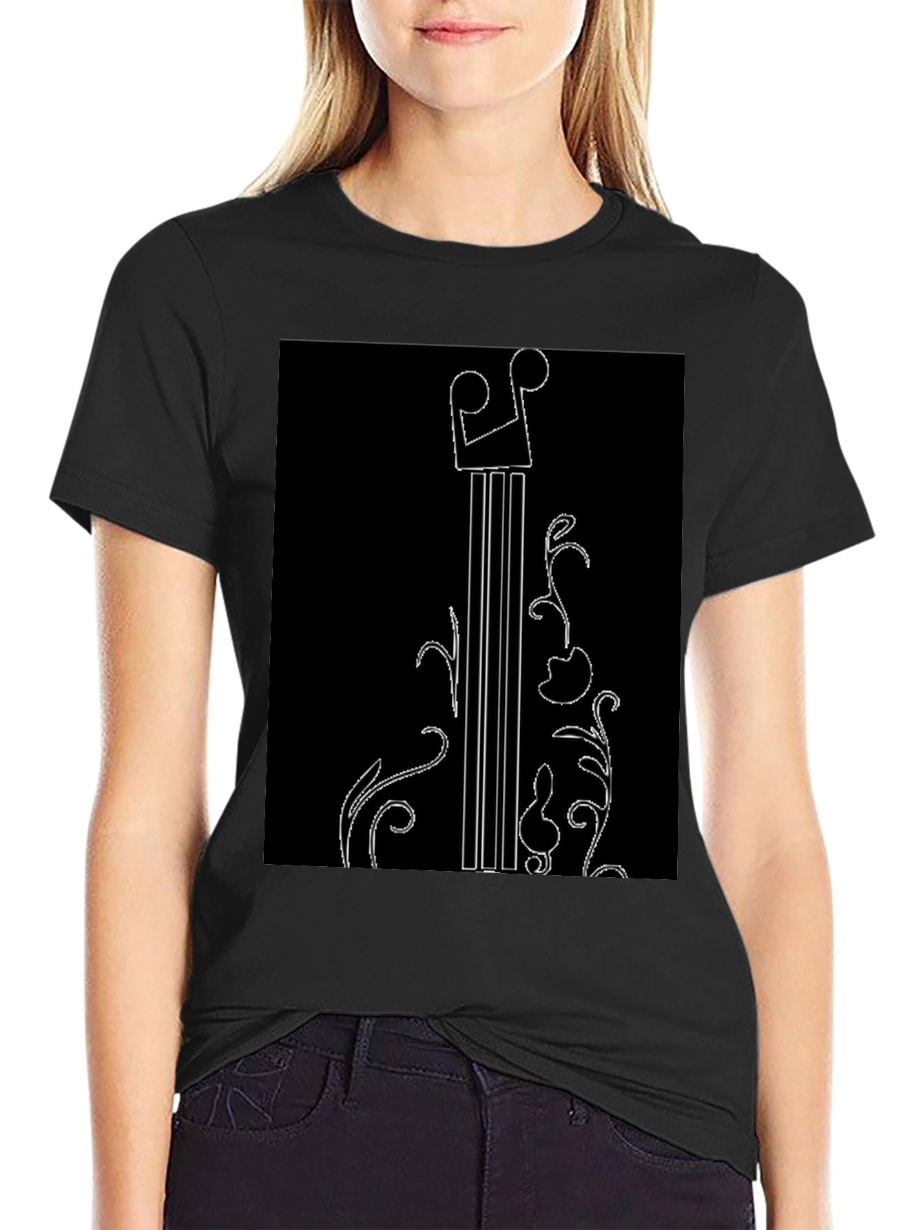 Black Music Inspired Black Graphic Tee view 2