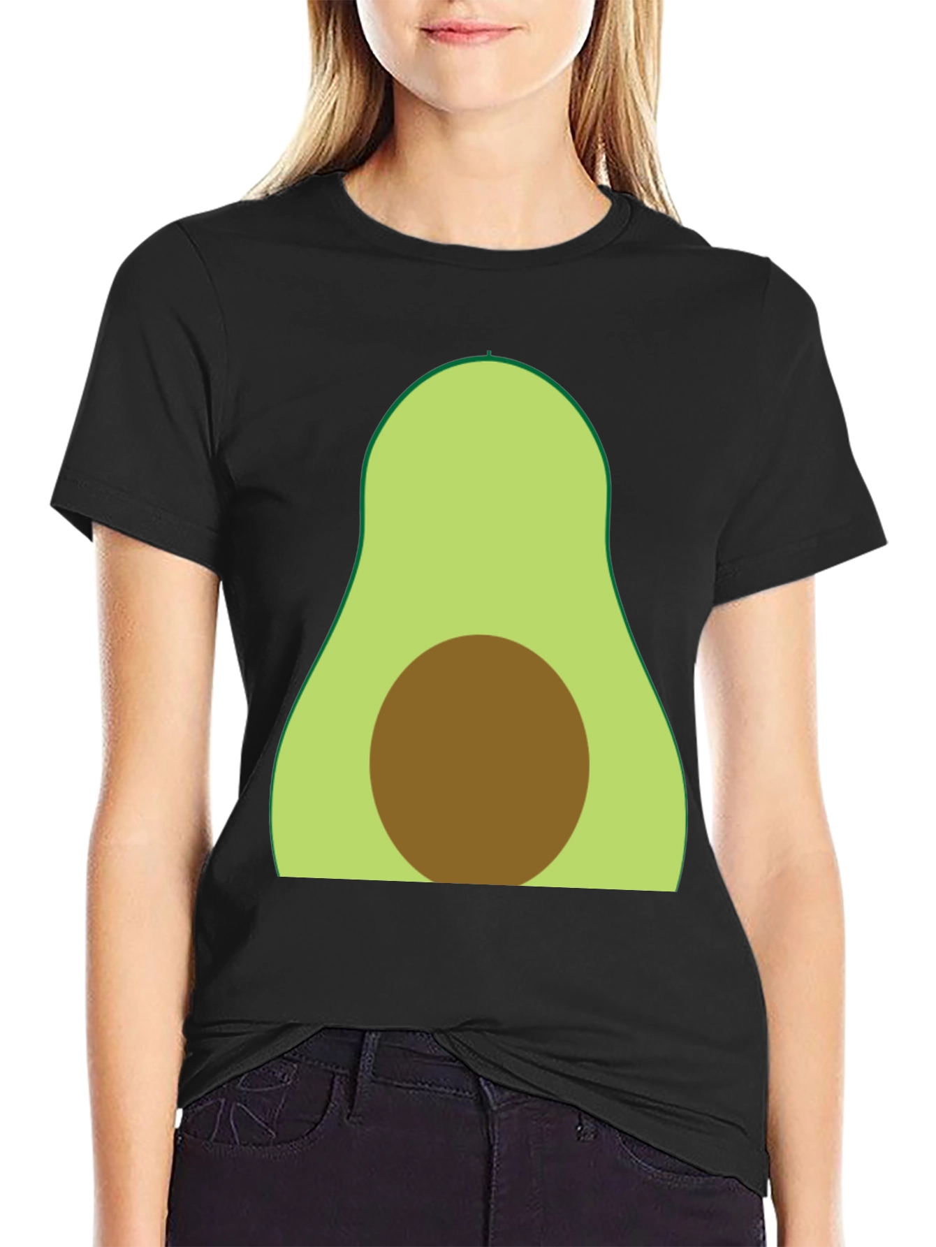 Black Avocado Graphic Tee - Soft Cotton Blend view 2