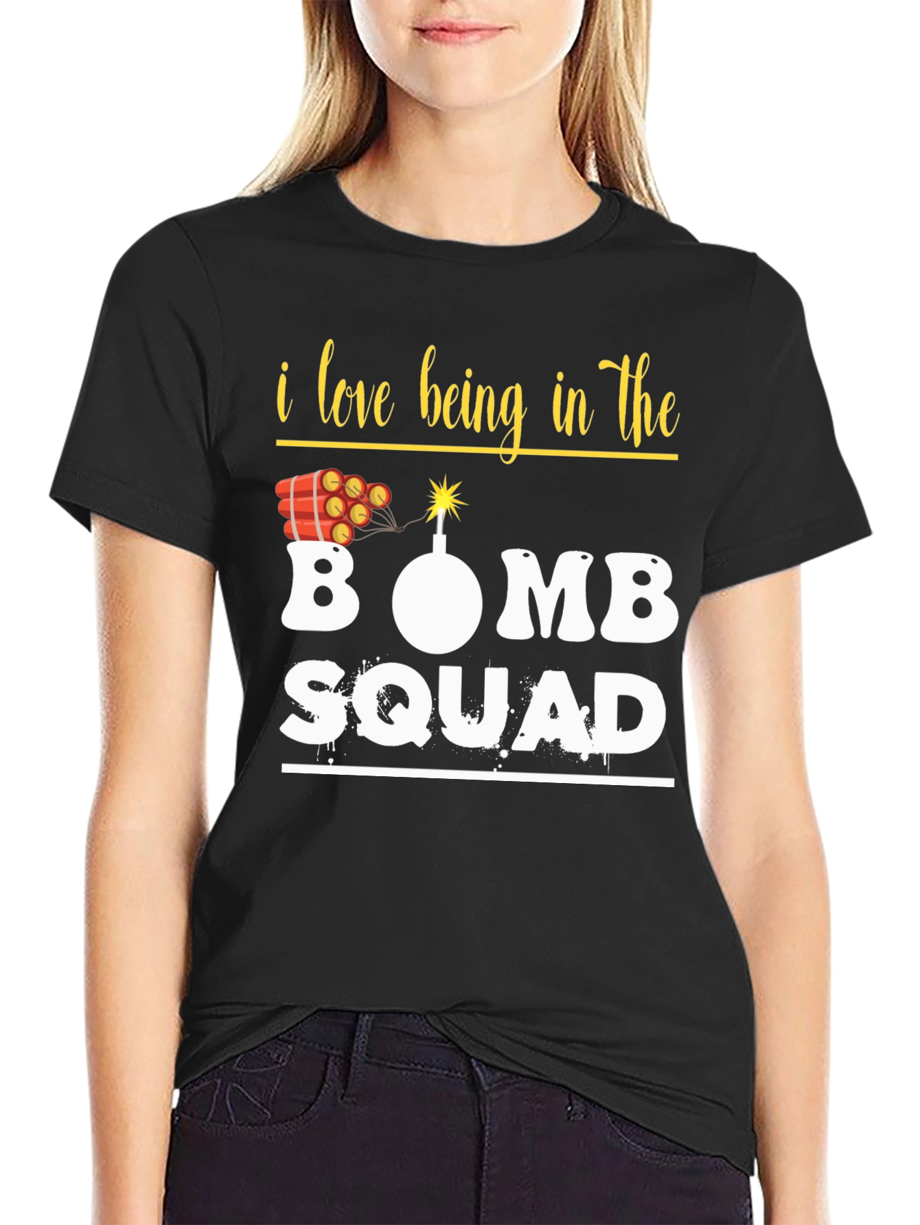 Black Bomb Squad Graphic Tee - Explosive Humor T-Shirt view 2