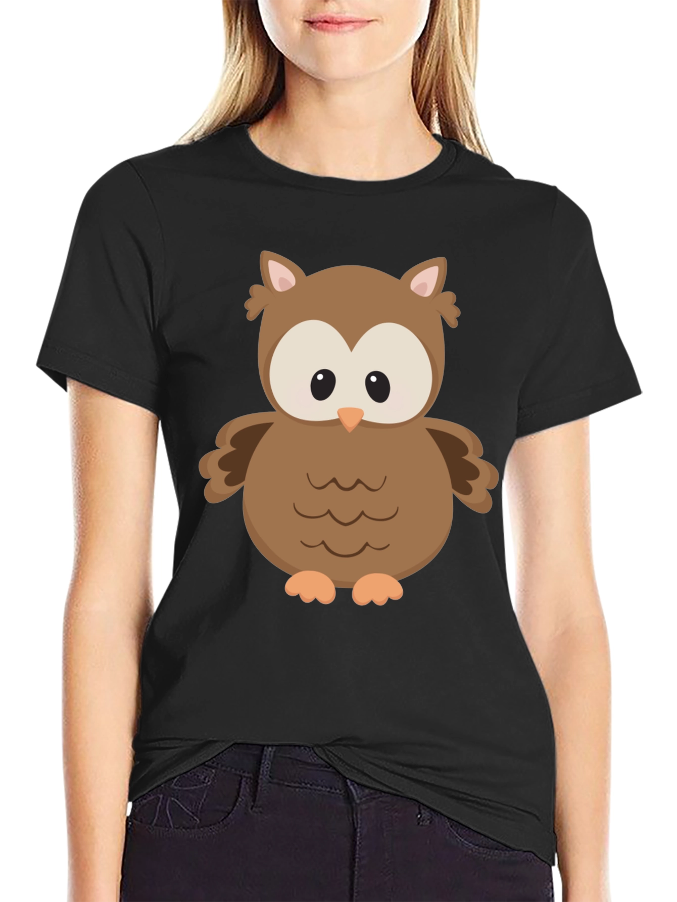 Black Owl Graphic Print T-Shirt - Unisex view 2