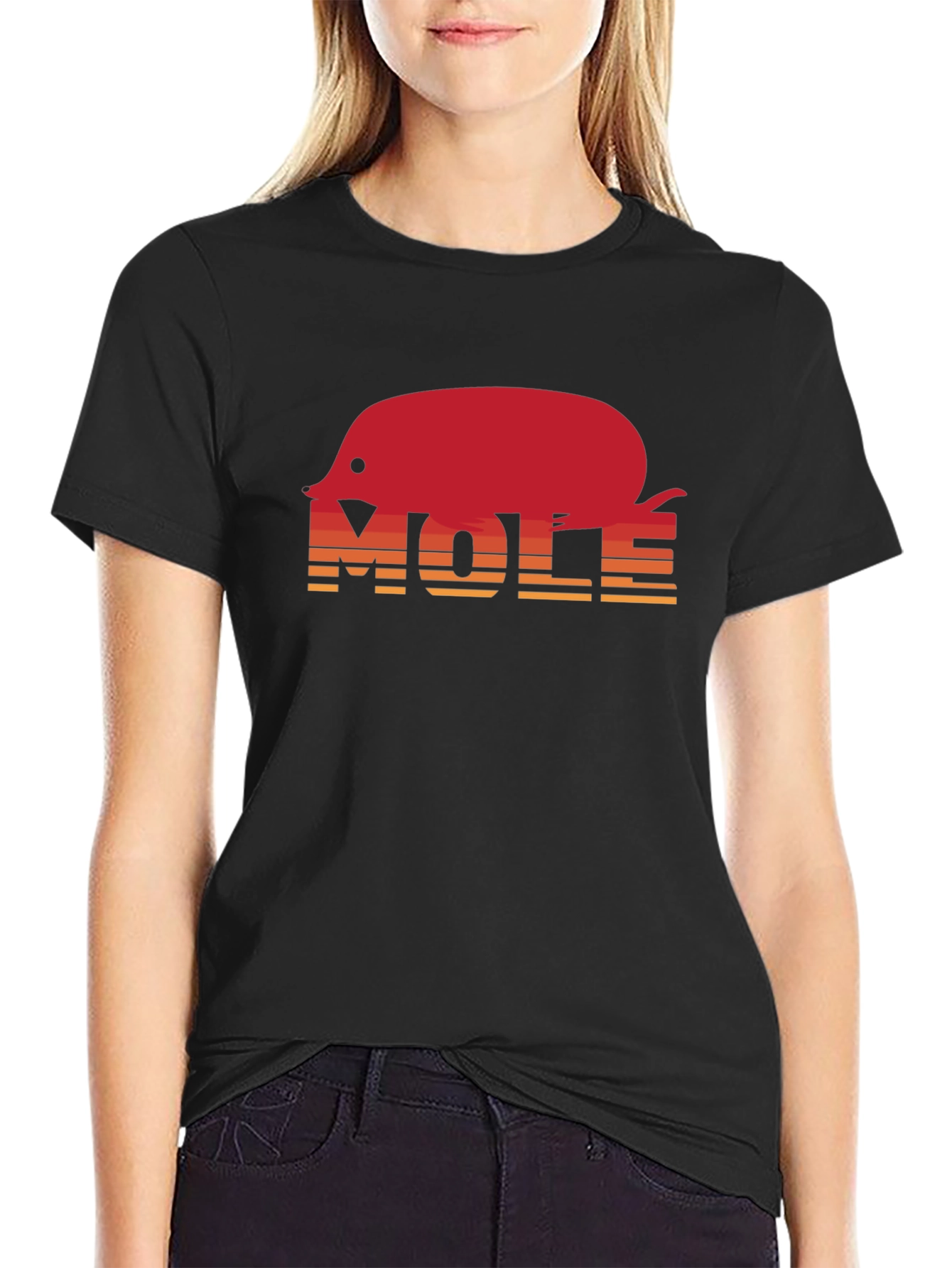 Black Mole Graphic Tee - Retro Style view 2