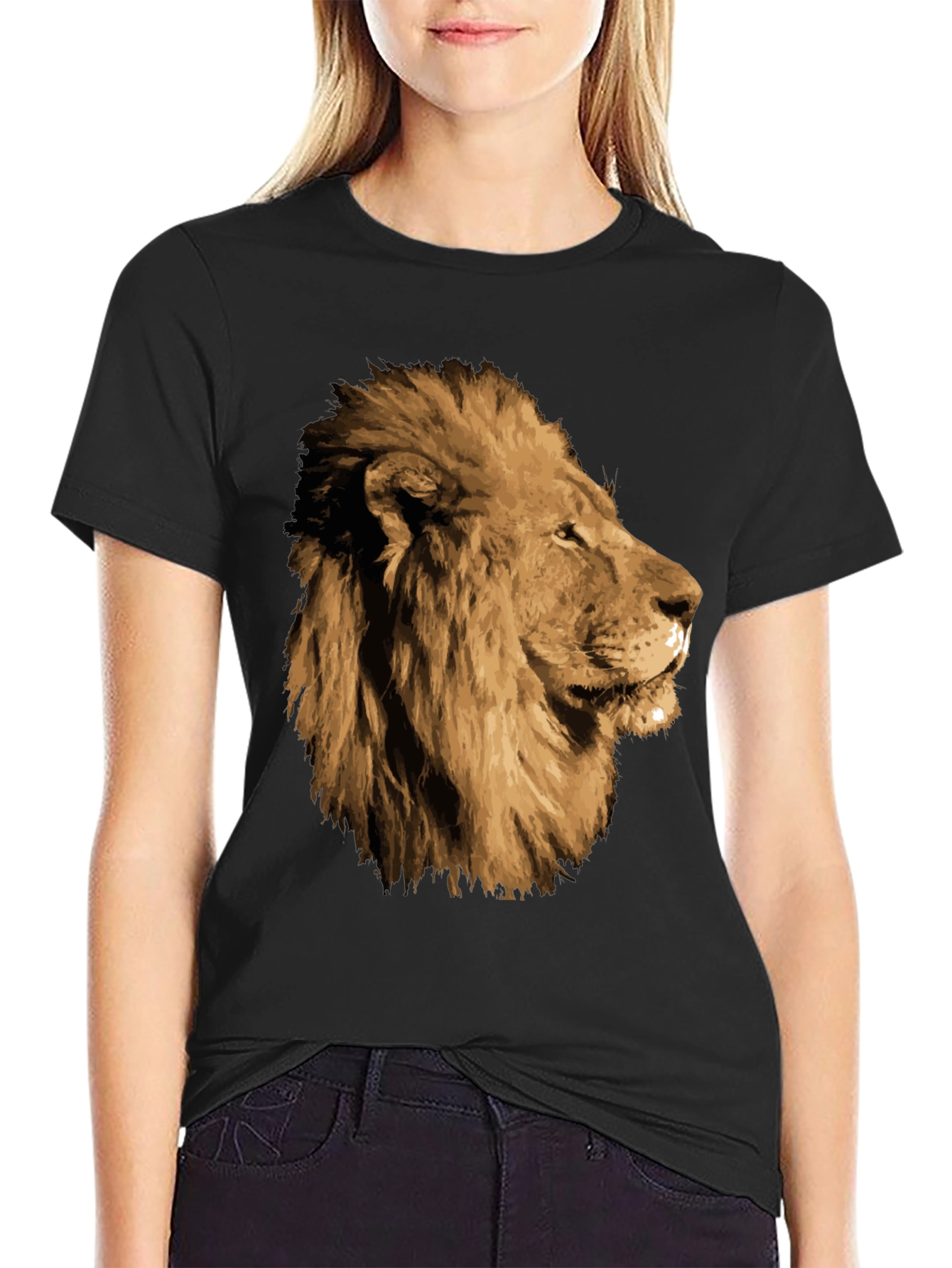 Black Lion Graphic T-Shirt - Black view 2