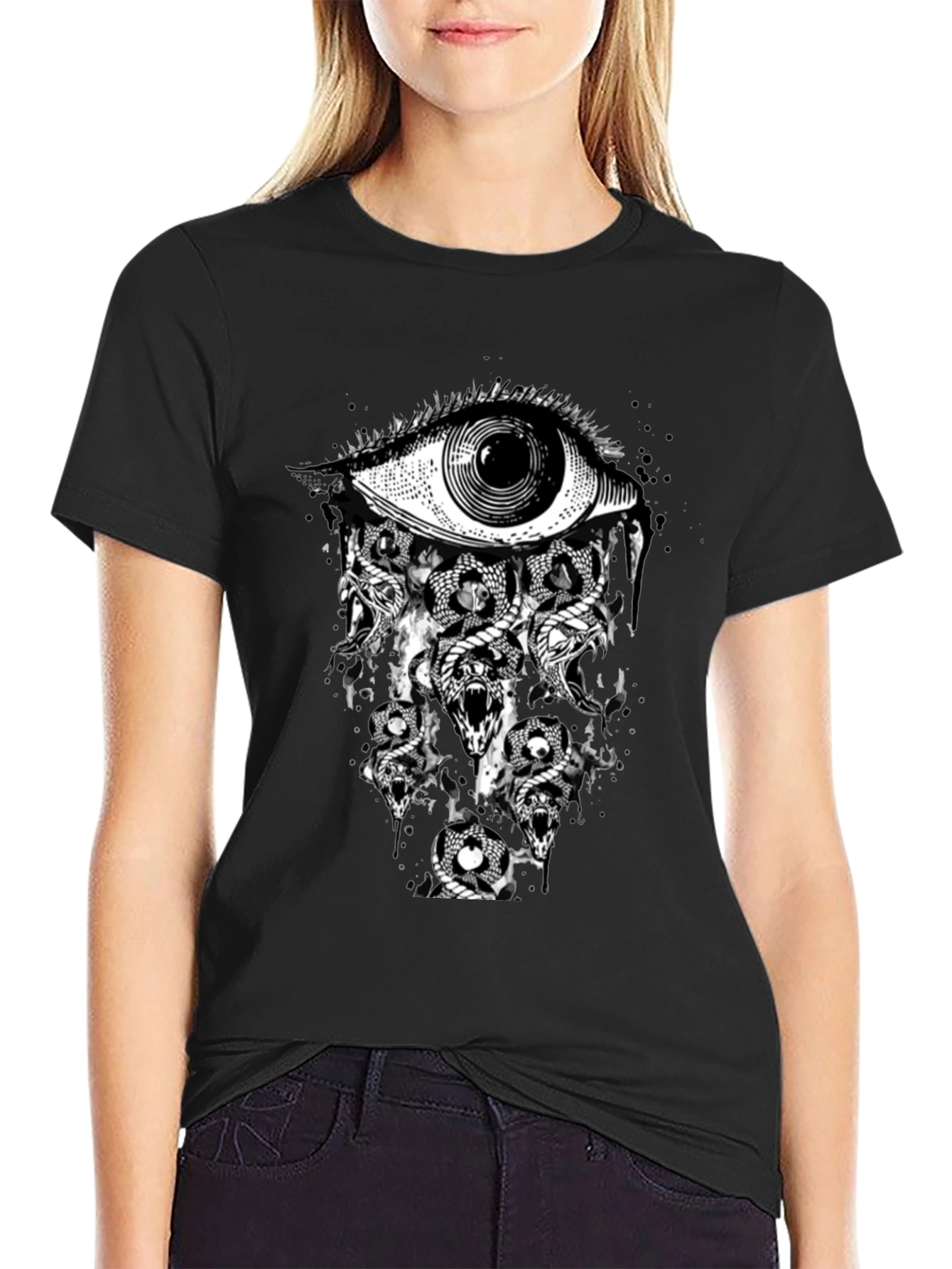 Black Eye & Snakes Graphic Tee - Black view 2