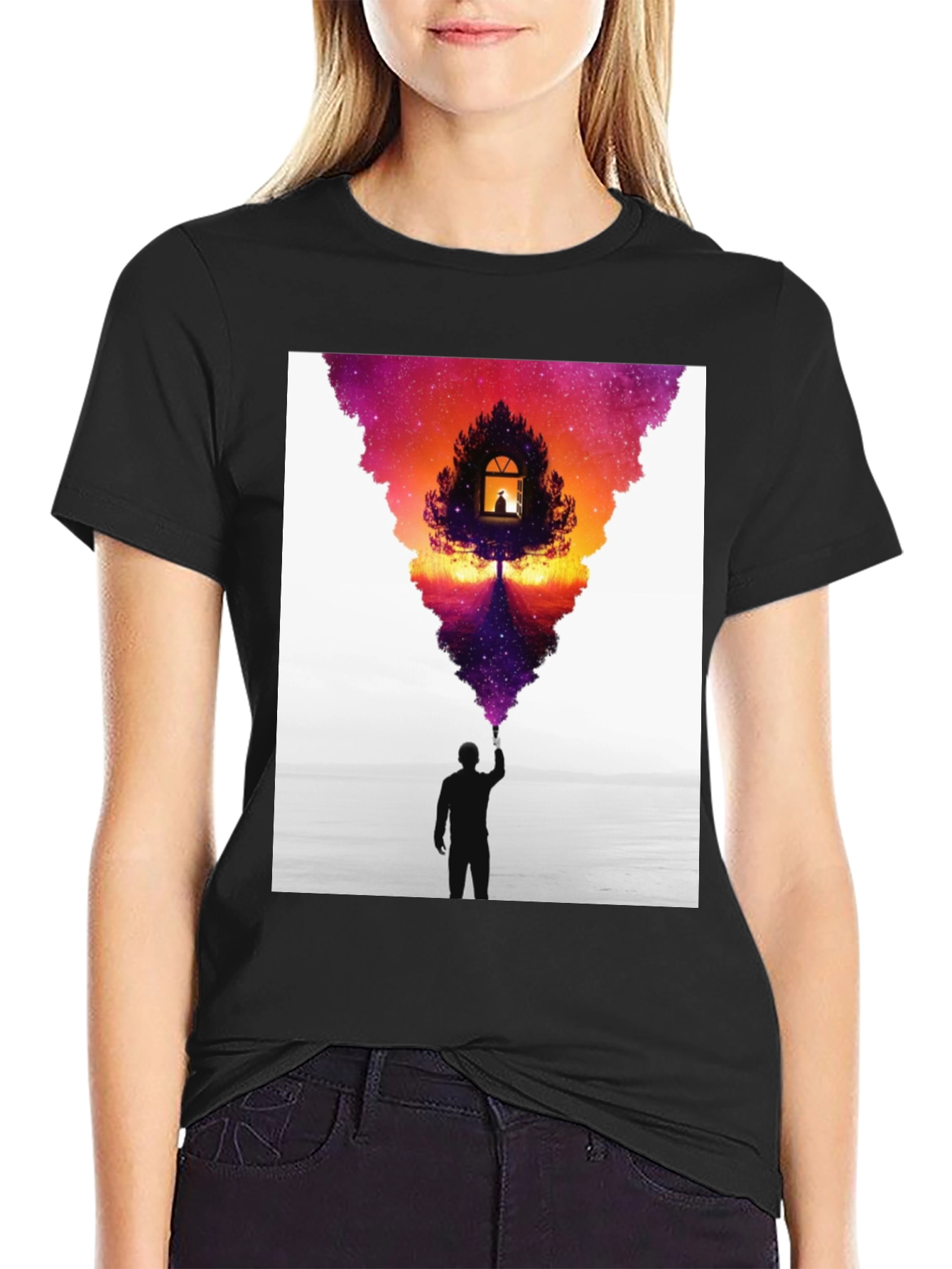 Black Dreamscape Graphic Tee - Men's Black T-Shirt view 2