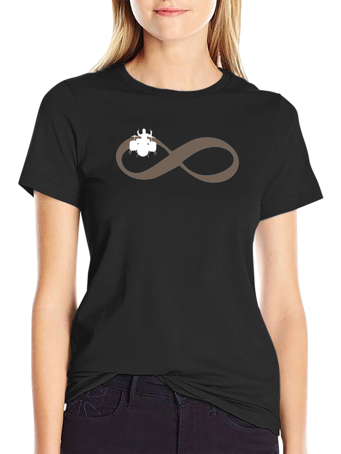 Black Drummer Infinity Symbol Graphic Tee - Black view 2