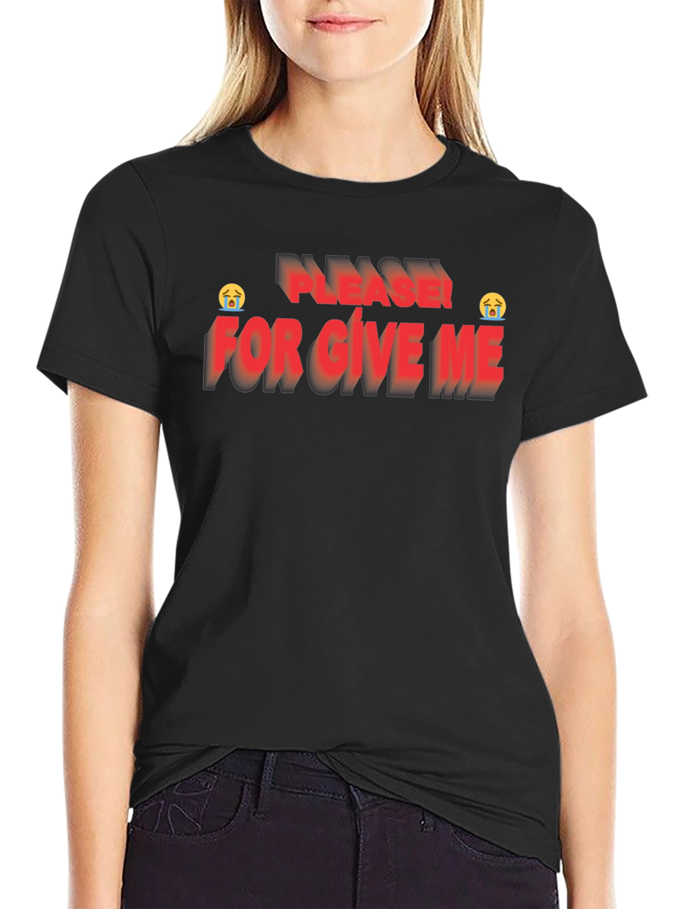 Black Please Forgive Me Graphic Tee - Trendy Apology Shirt view 2