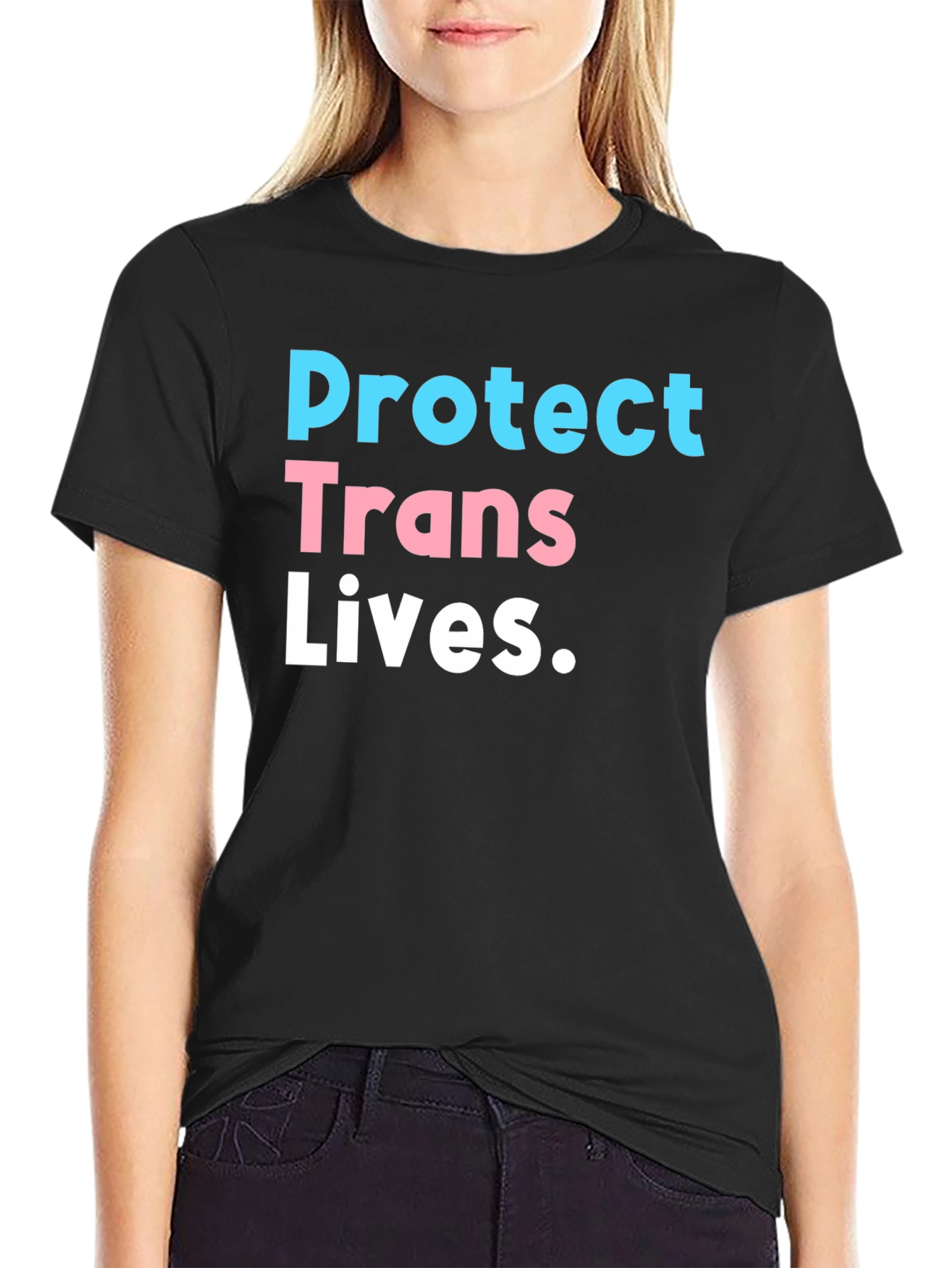 Black Protect Trans Lives T-Shirt - Black view 2