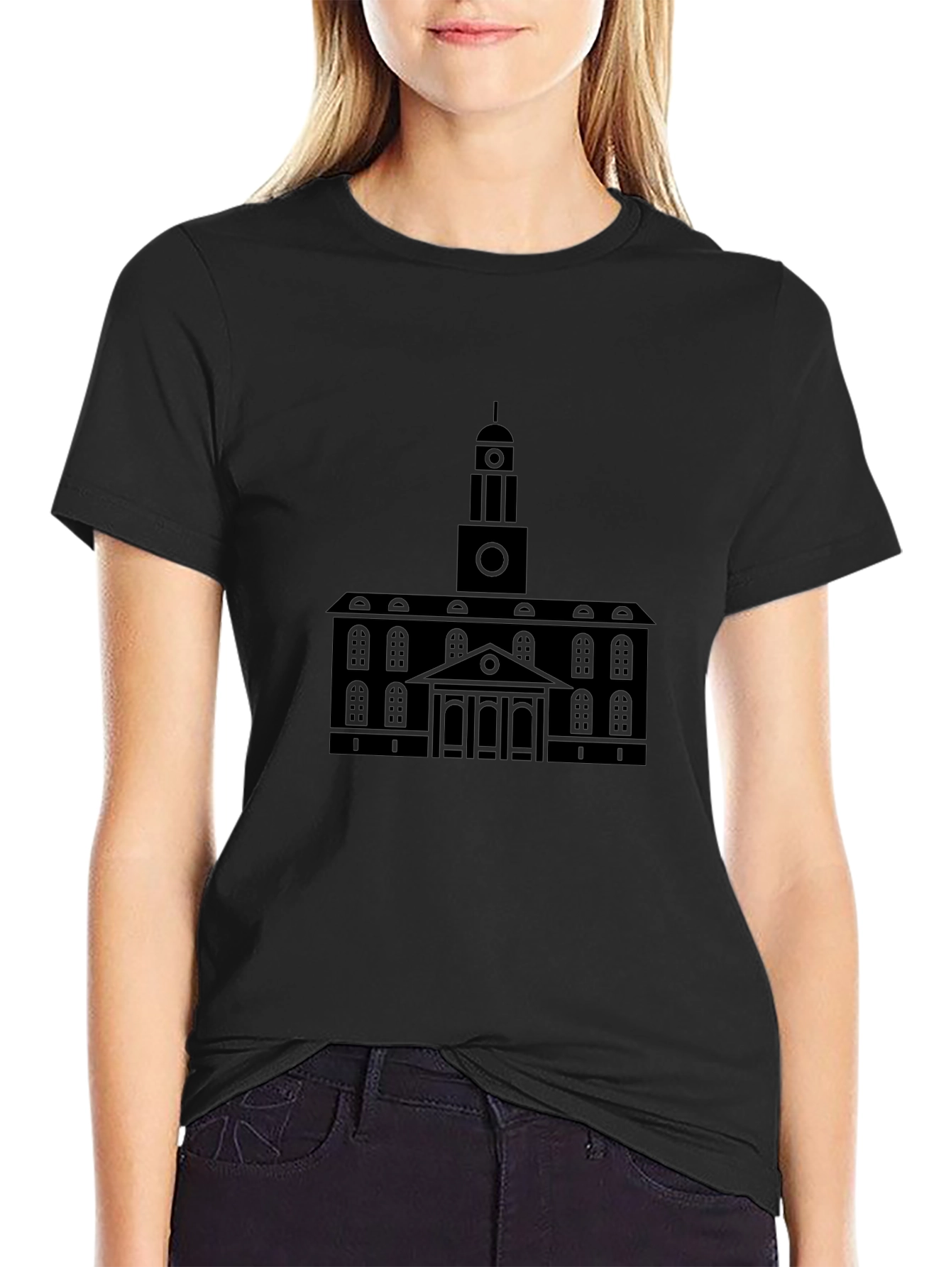 Black Men's Building Graphic Black T-Shirt view 2