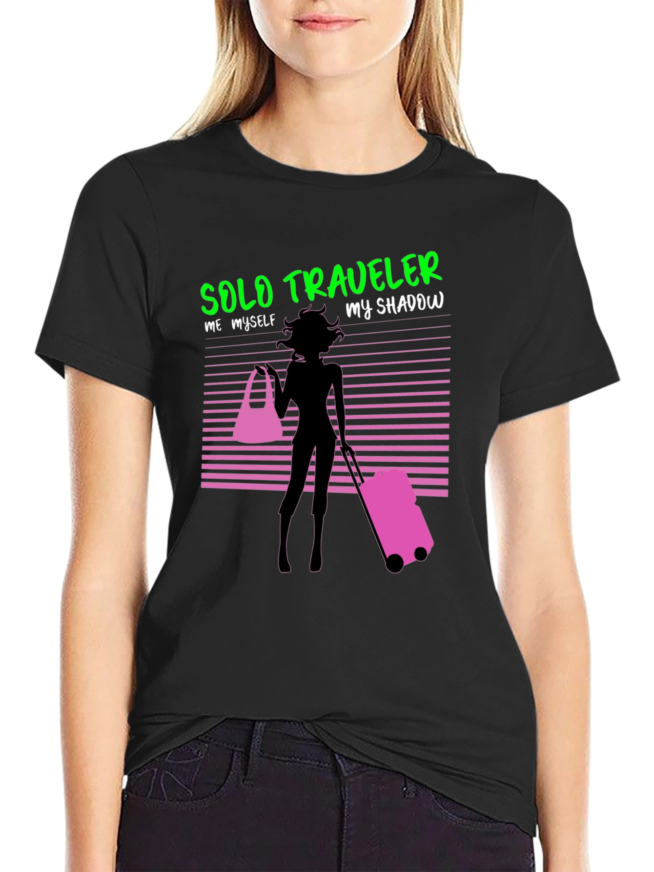 Solo Traveler Graphic Tee - Black Cotton T-Shirt - 2