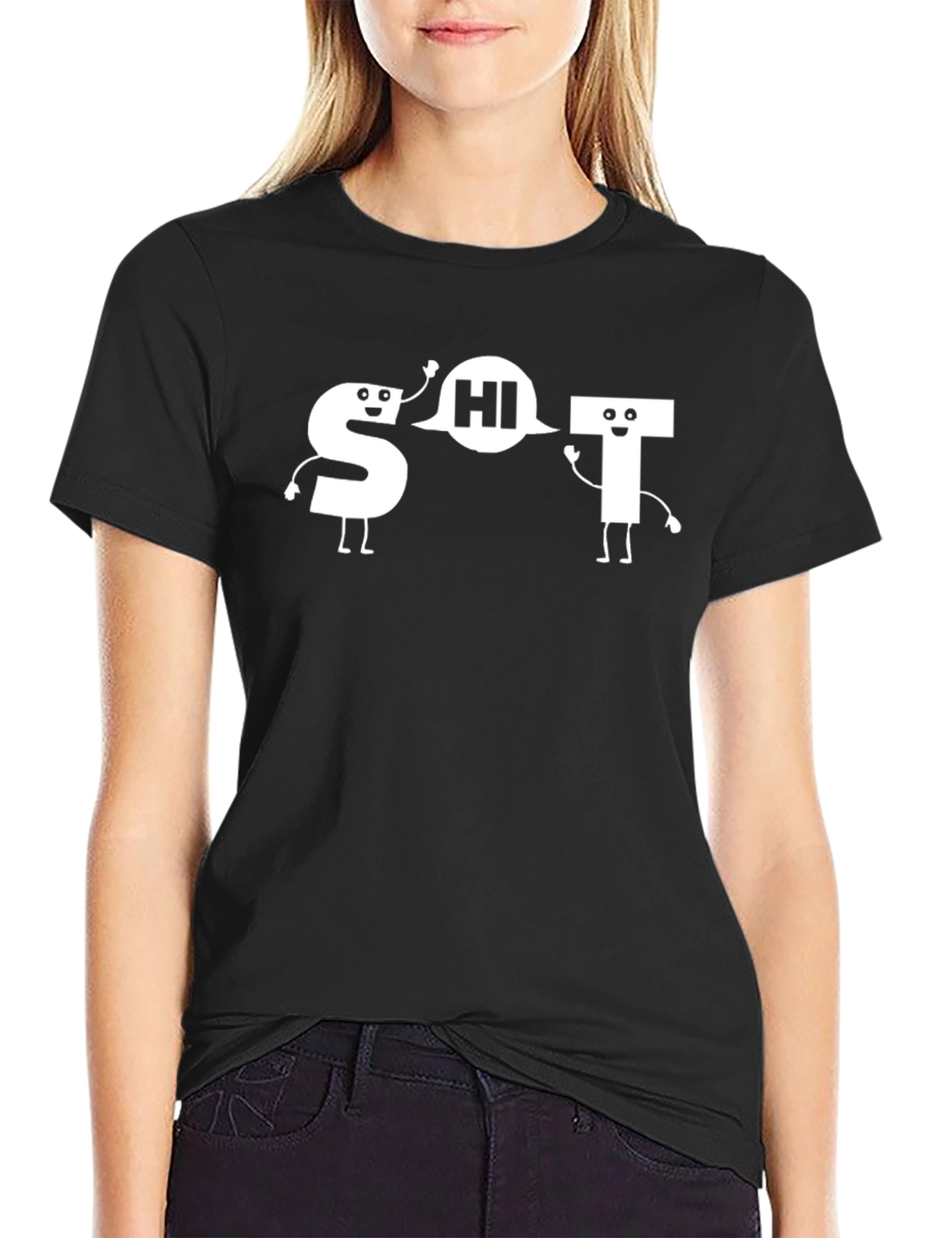 Black Funny S Hi T Graphic Tee view 2