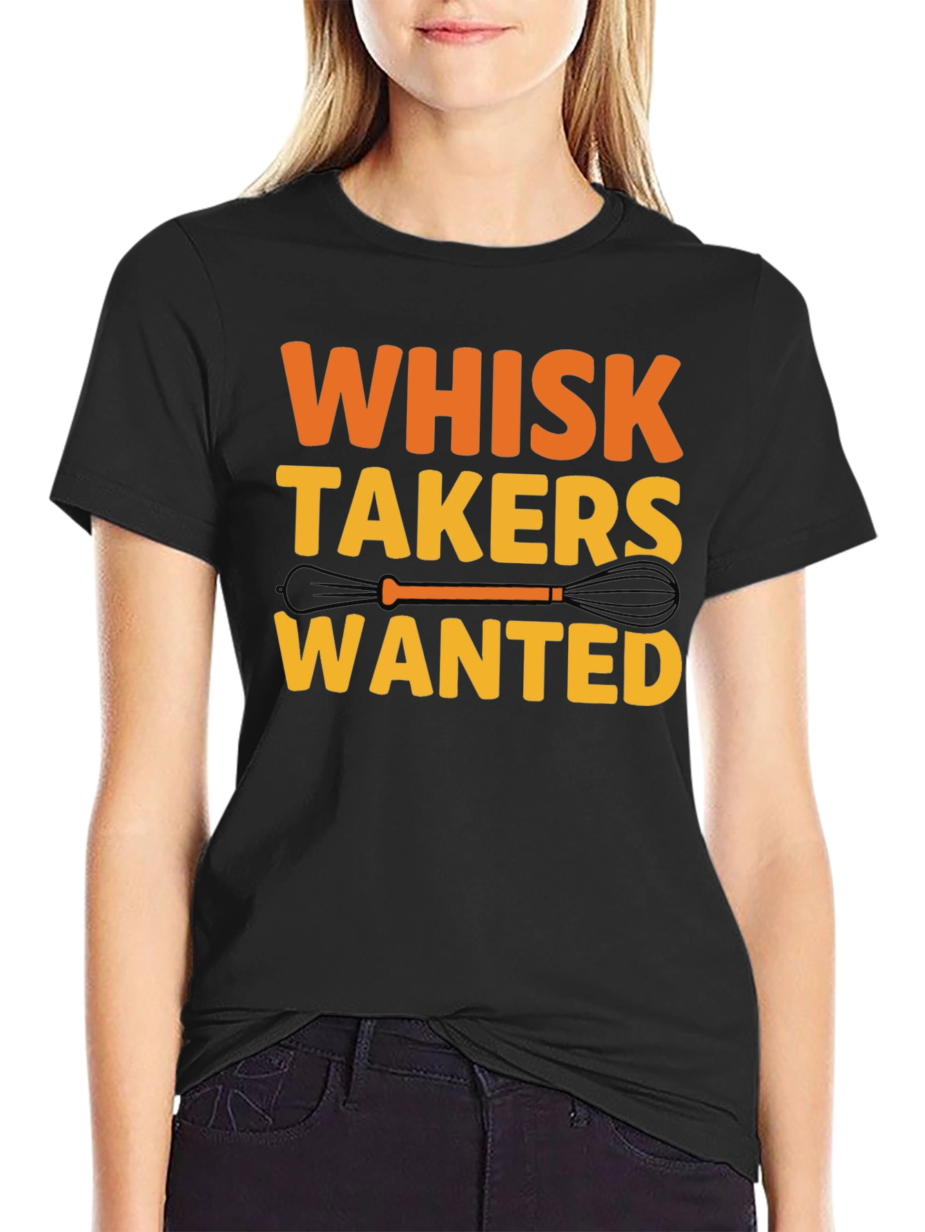 Black Whisk Takers Wanted Funny Baking T-Shirt view 2