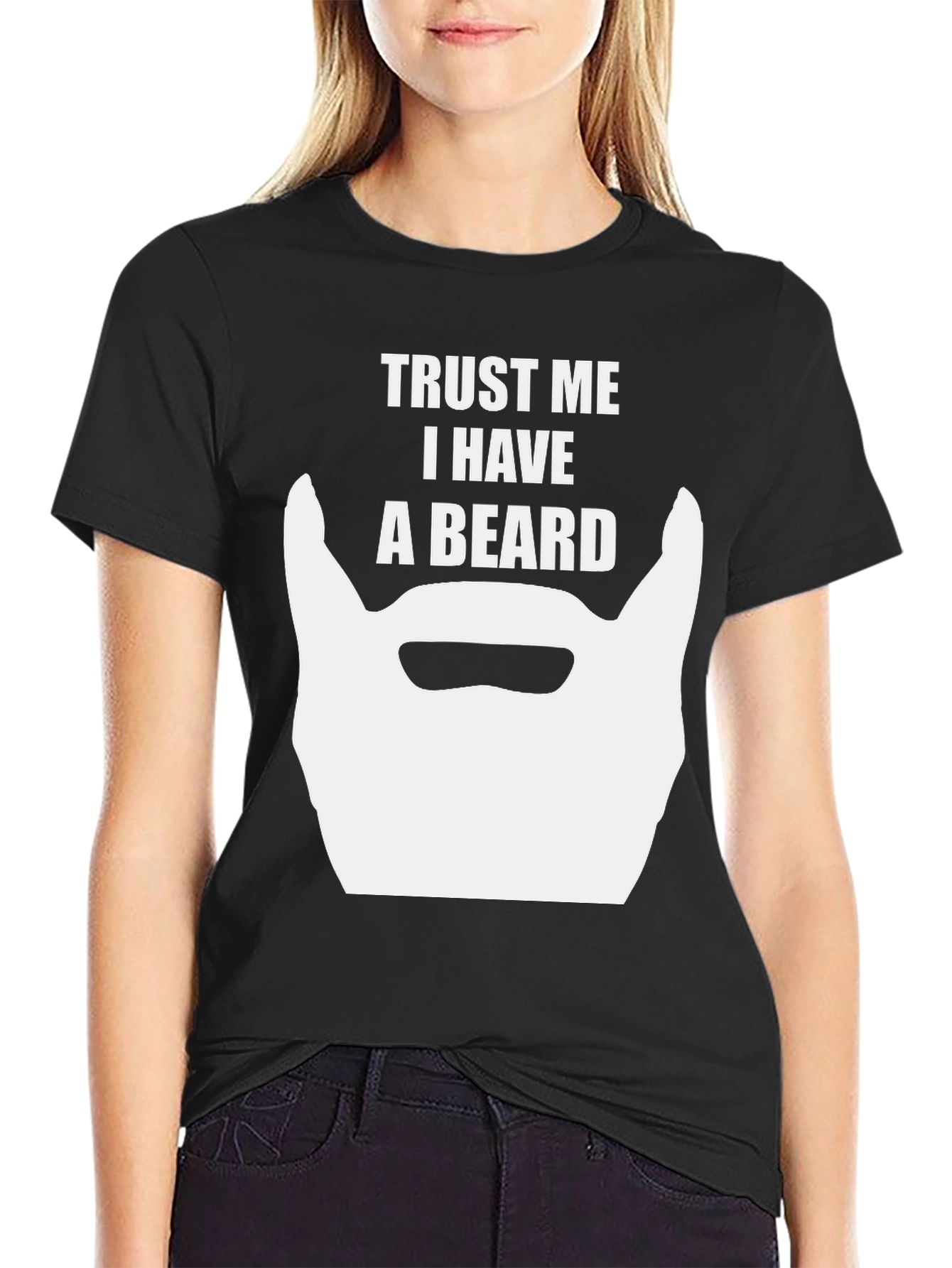 Black Trust Me I Have A Beard T-Shirt - Funny Graphic Tee view 2