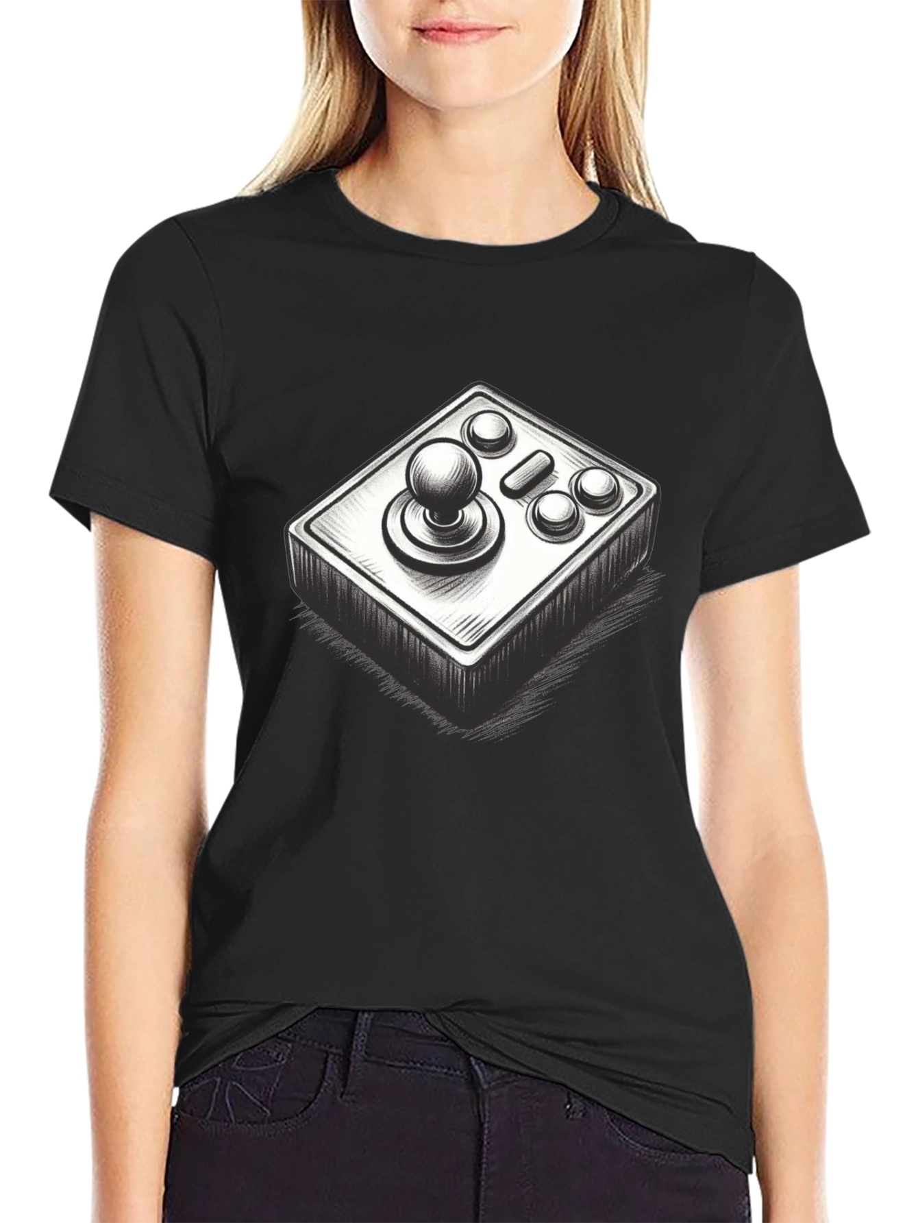 Black Retro Arcade Gamer T-Shirt view 2