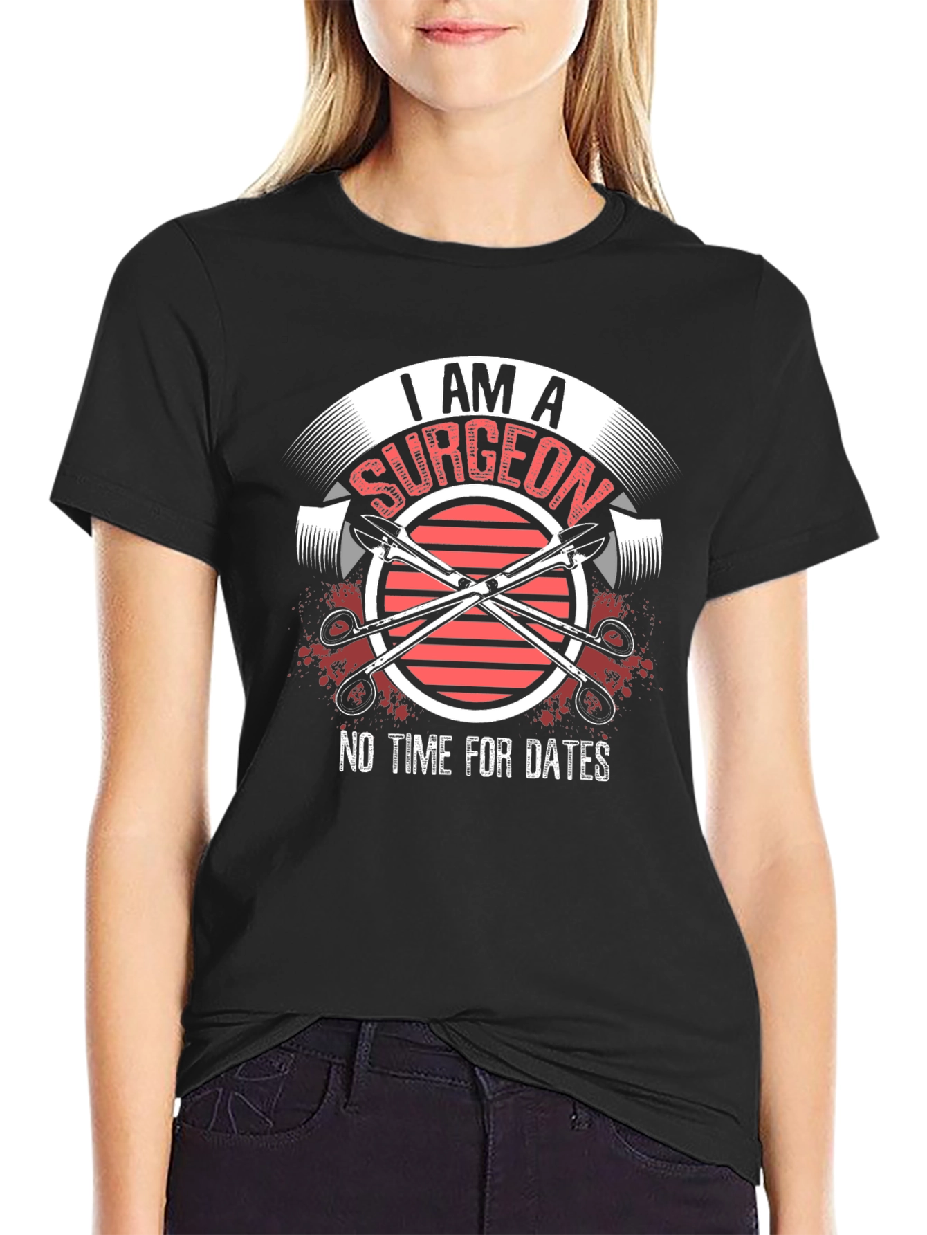 Black I Am A Surgeon Graphic T-Shirt view 2