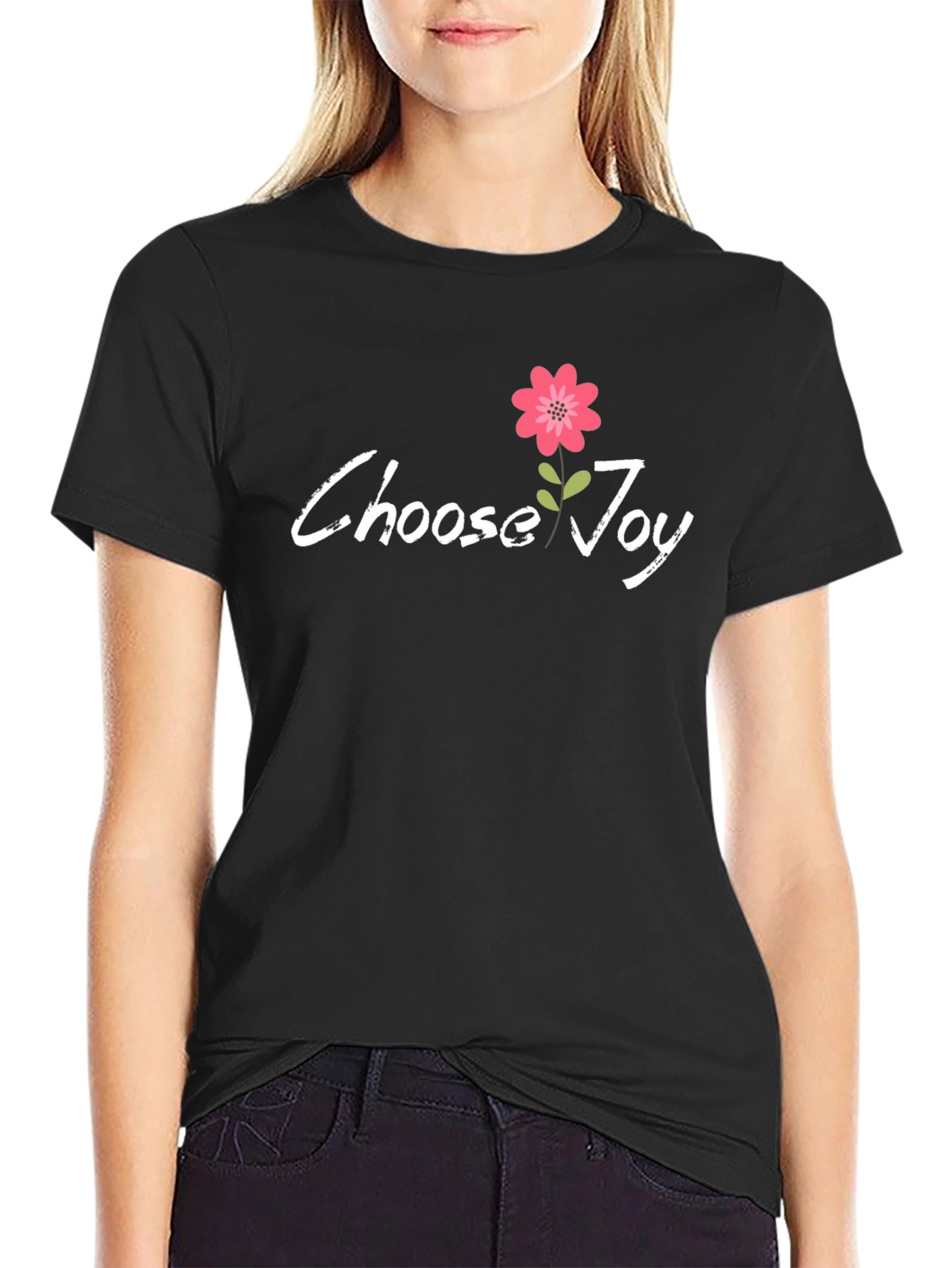 Black Choose Joy Graphic Tee - Black T-Shirt view 2