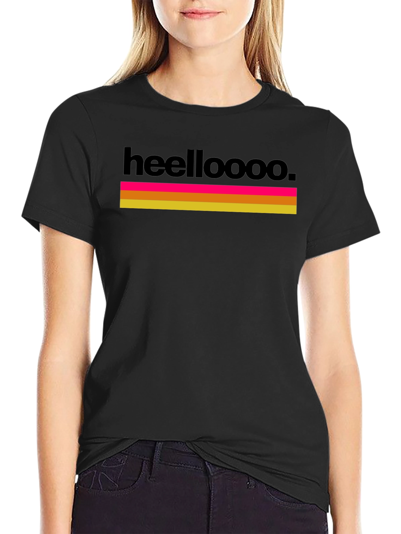 Black Heelloooo. Graphic Tee - Retro Style view 2