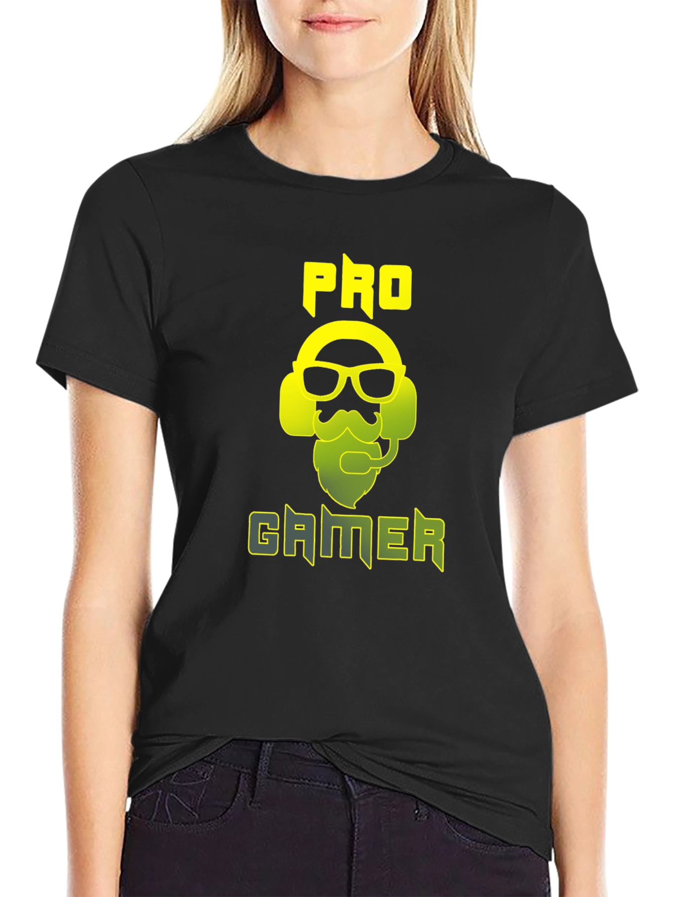 Black Pro Gamer Graphic Tee - Black Cotton Blend Shirt view 2