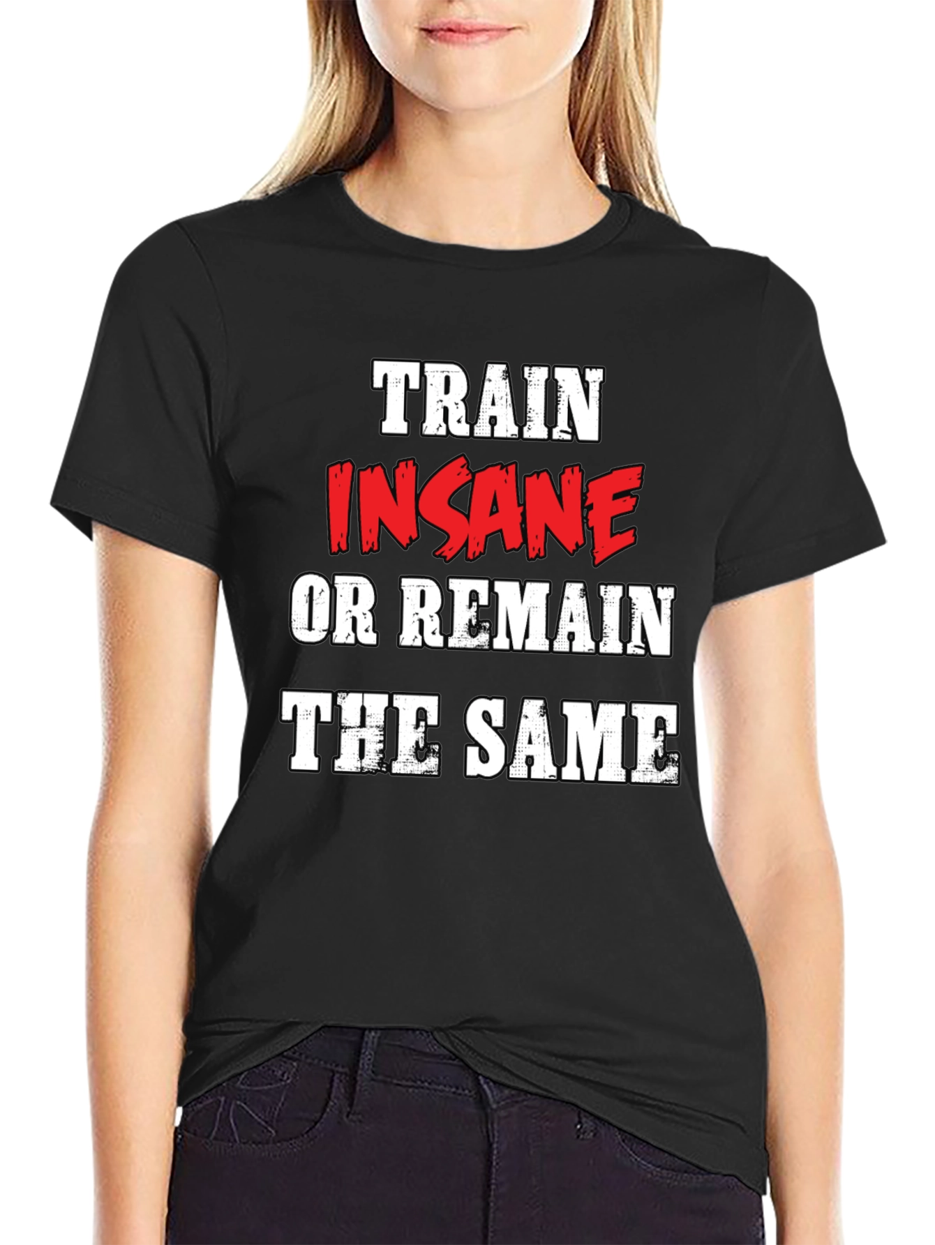 Black Train Insane Graphic Tee - Motivational Workout Shirt view 2