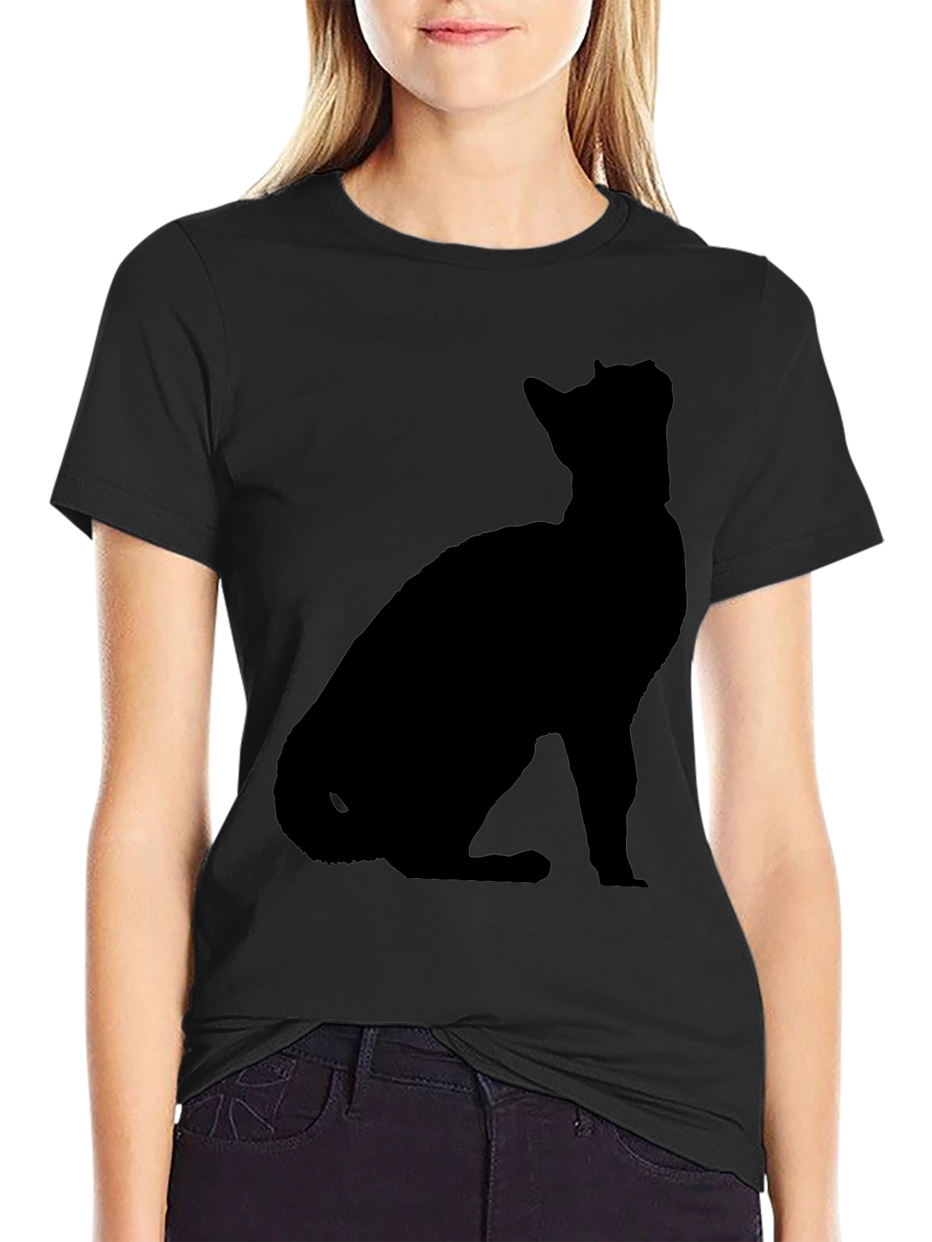 Black Black Cat Silhouette T-Shirt view 2