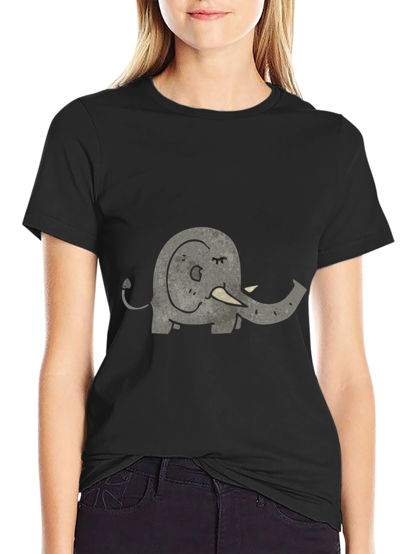 Black Elephant Graphic T-Shirt - Unisex Casual Tee view 2