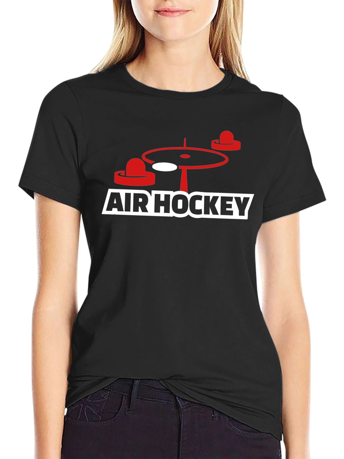 Air Hockey Graphic Tee - Black Cotton Blend - 2