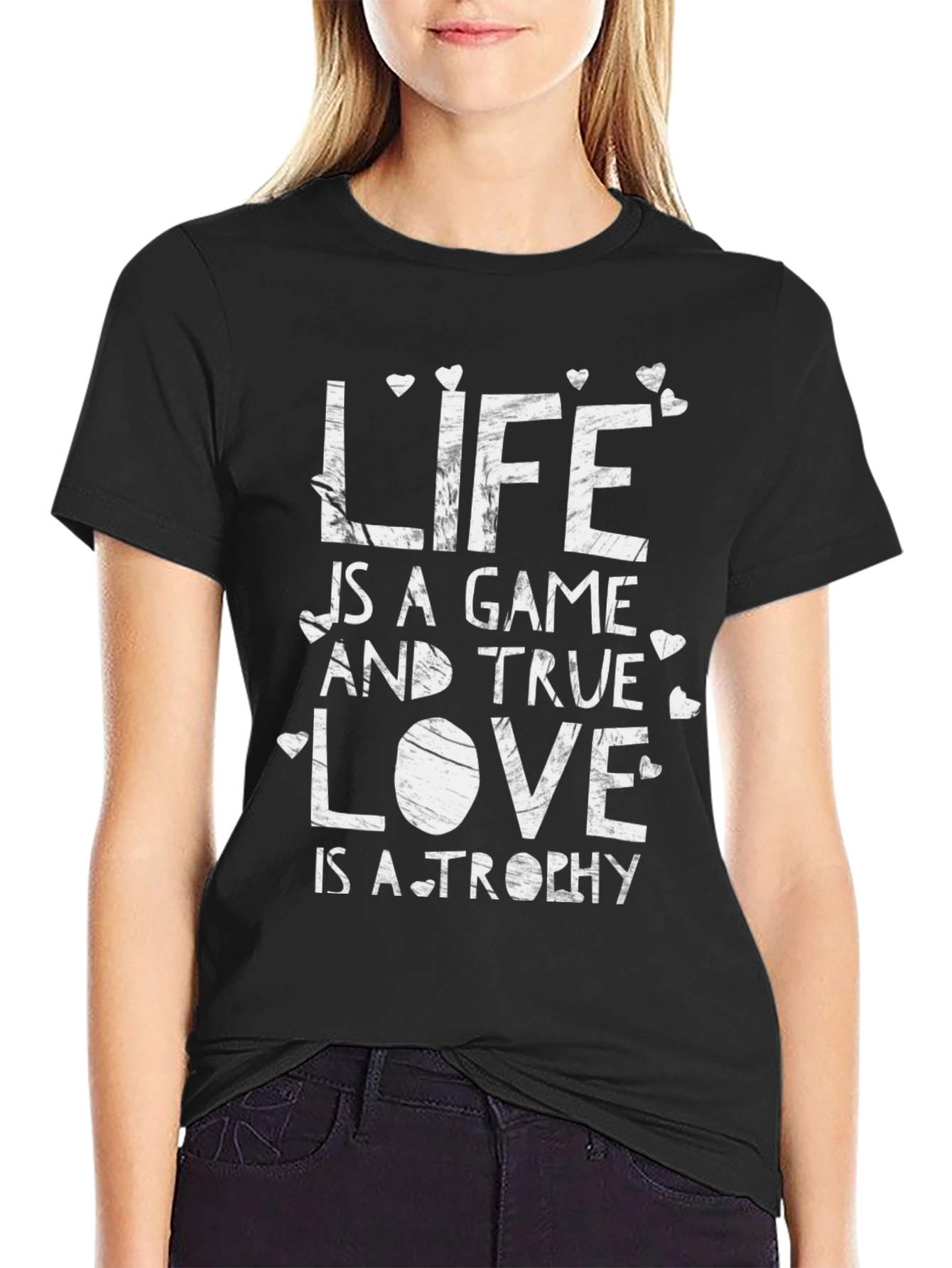 Black Life is a Game Graphic Tee - Black Crew Neck T-Shirt view 2