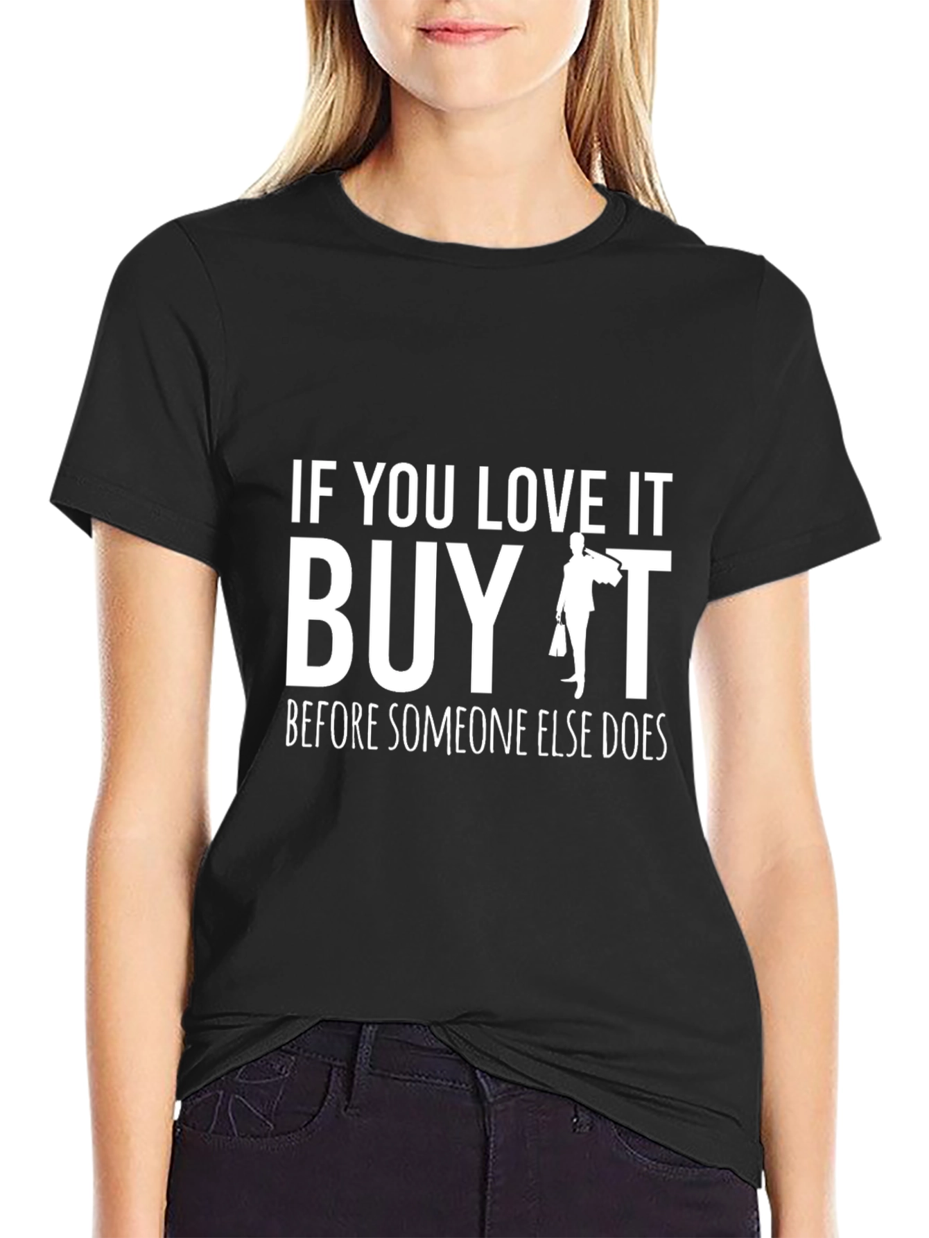 Black Buy It Graphic Tee - Love It, Buy It T-Shirt view 2
