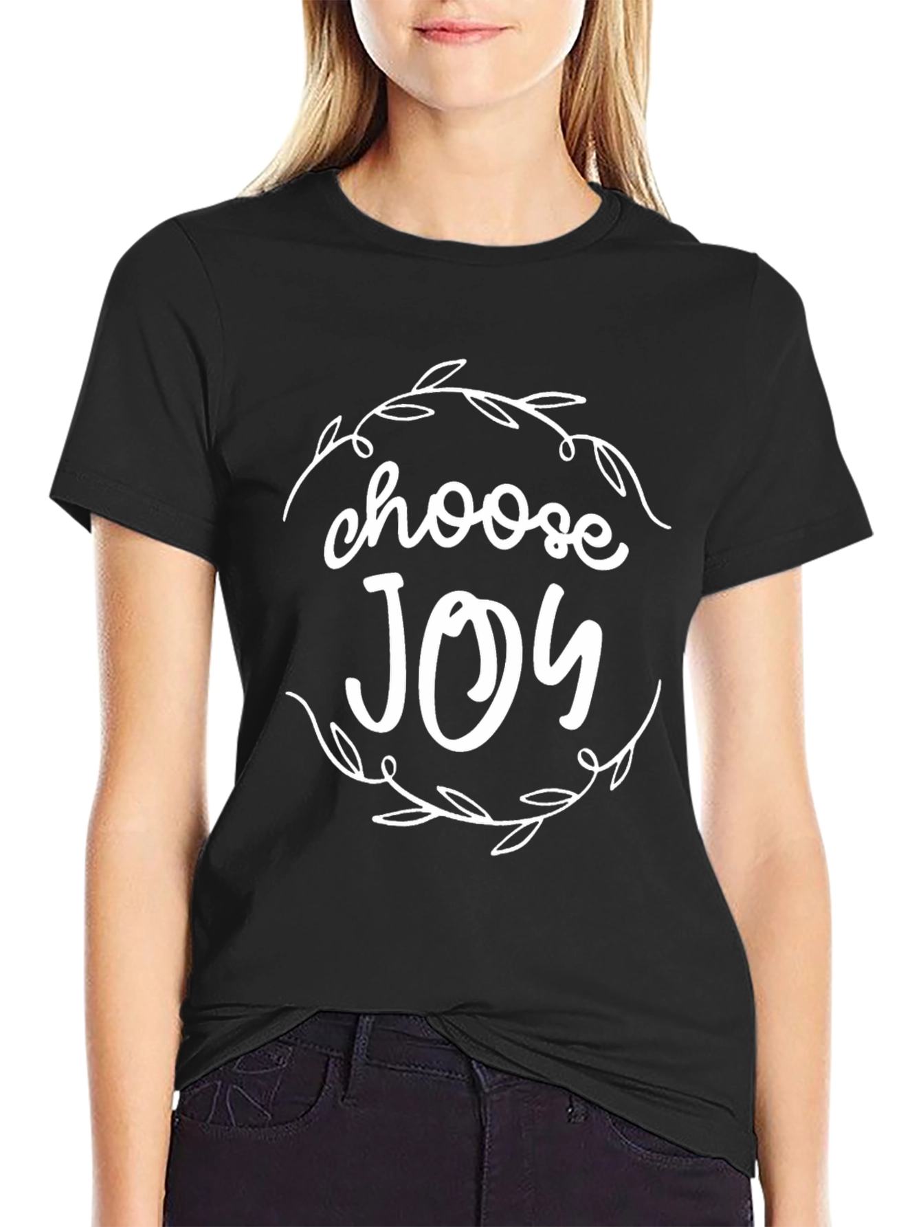 Black Choose Joy Black Graphic Tee view 2