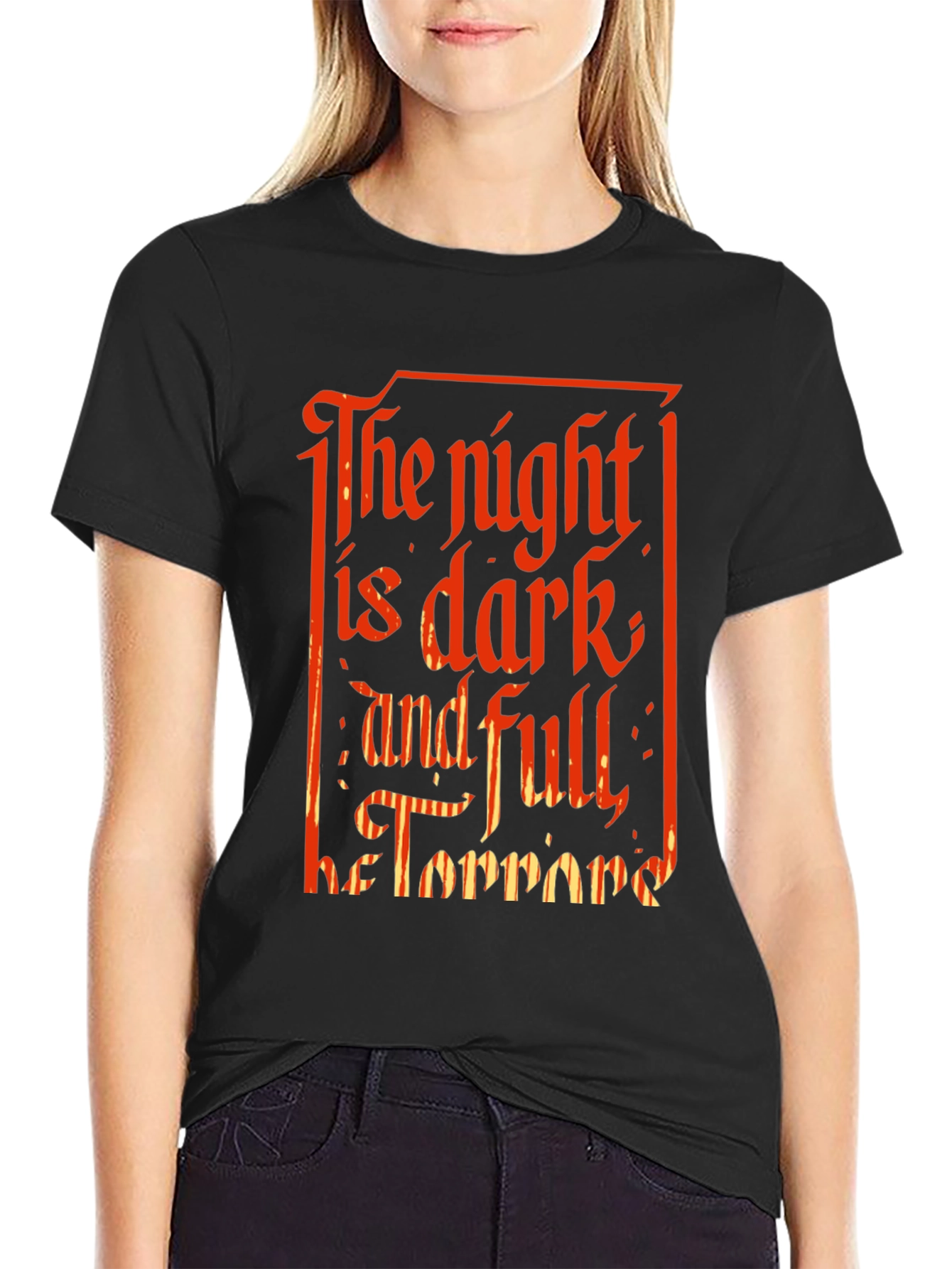 Black The Night is Dark T-Shirt view 2