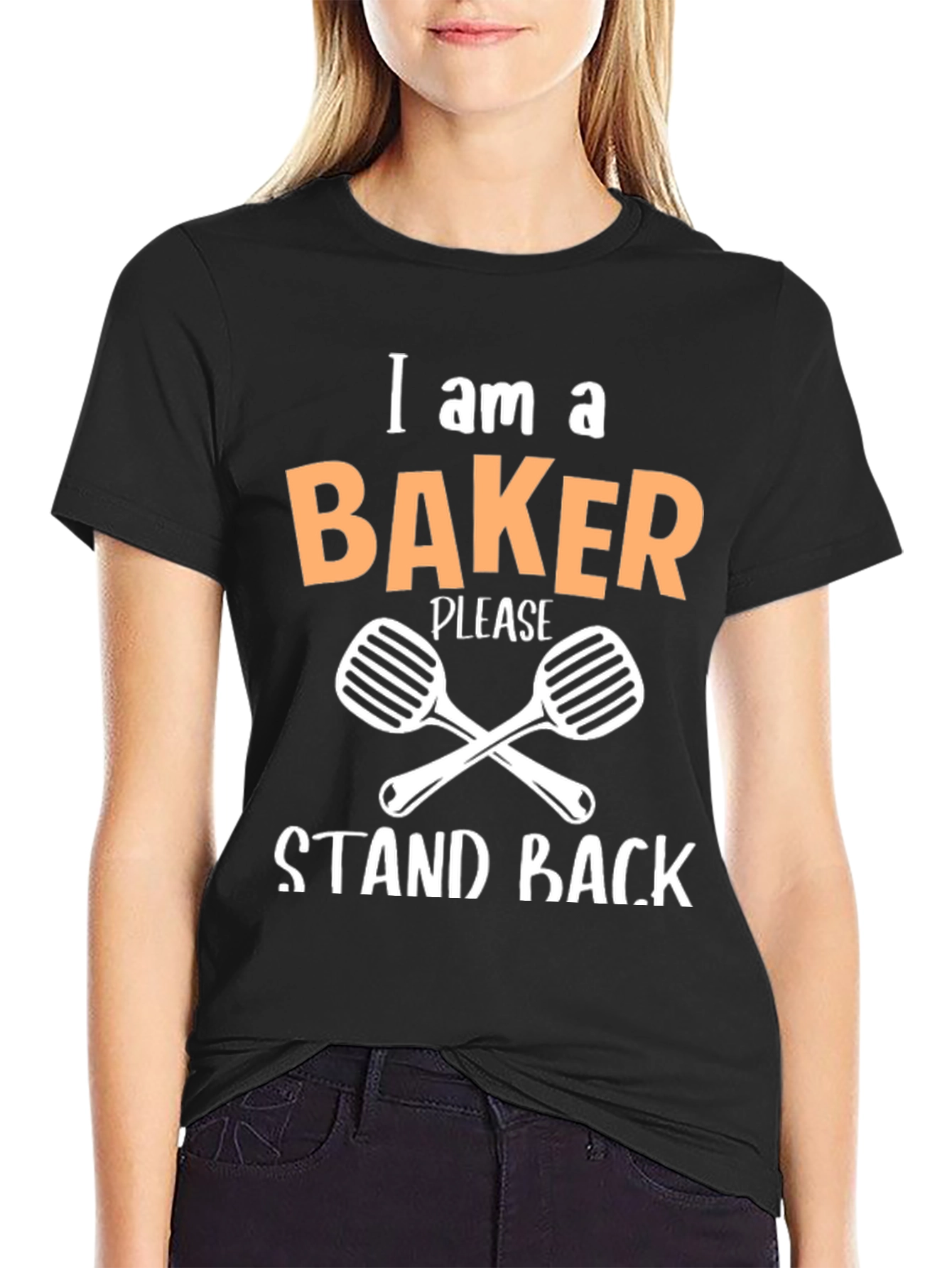 Black I am a Baker T-Shirt - Stand Back - Funny Baking Tee view 2