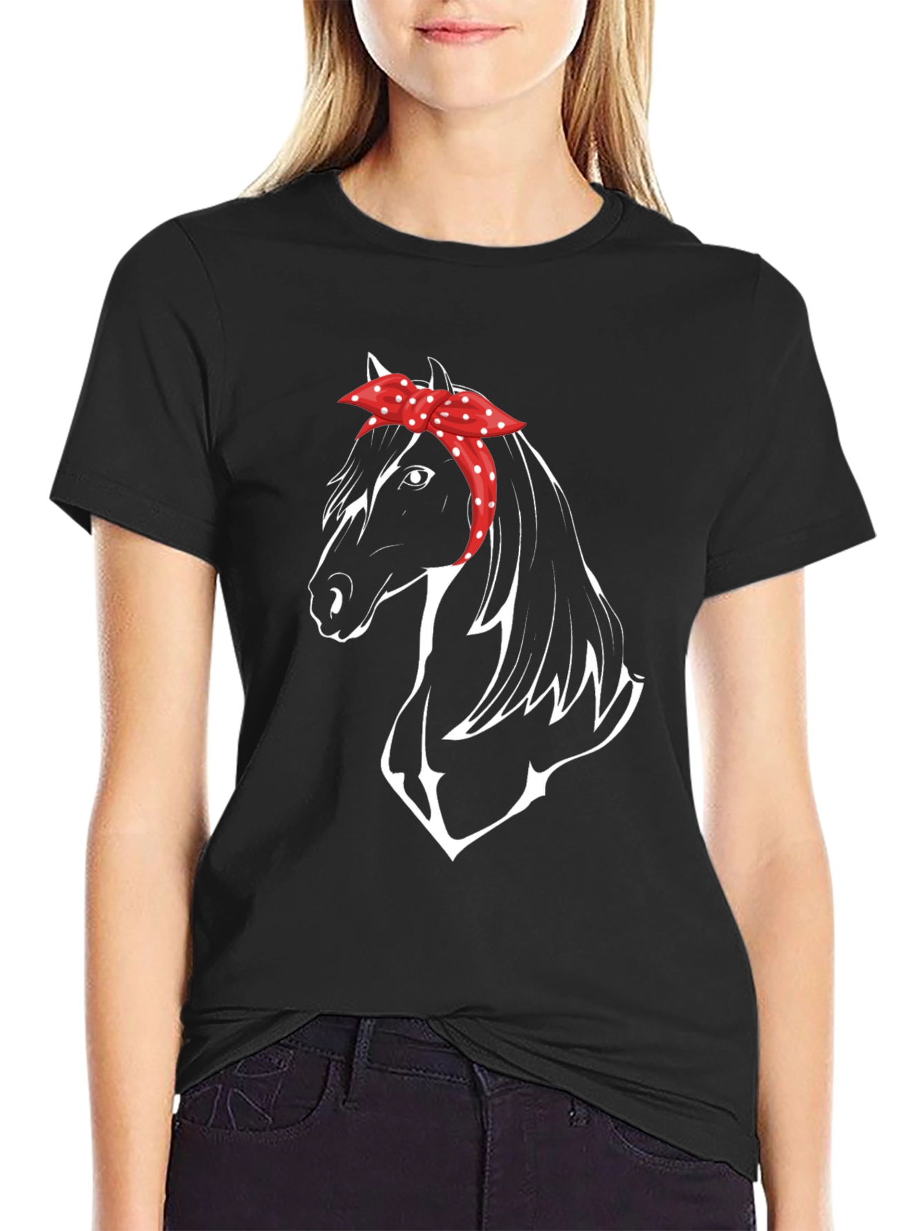 Black Horse Bandana Graphic Tee - Stylish & Comfortable view 2
