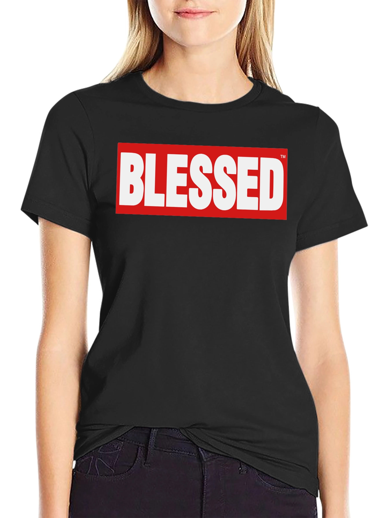 Black Blessed Graphic Tee - Stylish & Comfortable Cotton Blend view 2