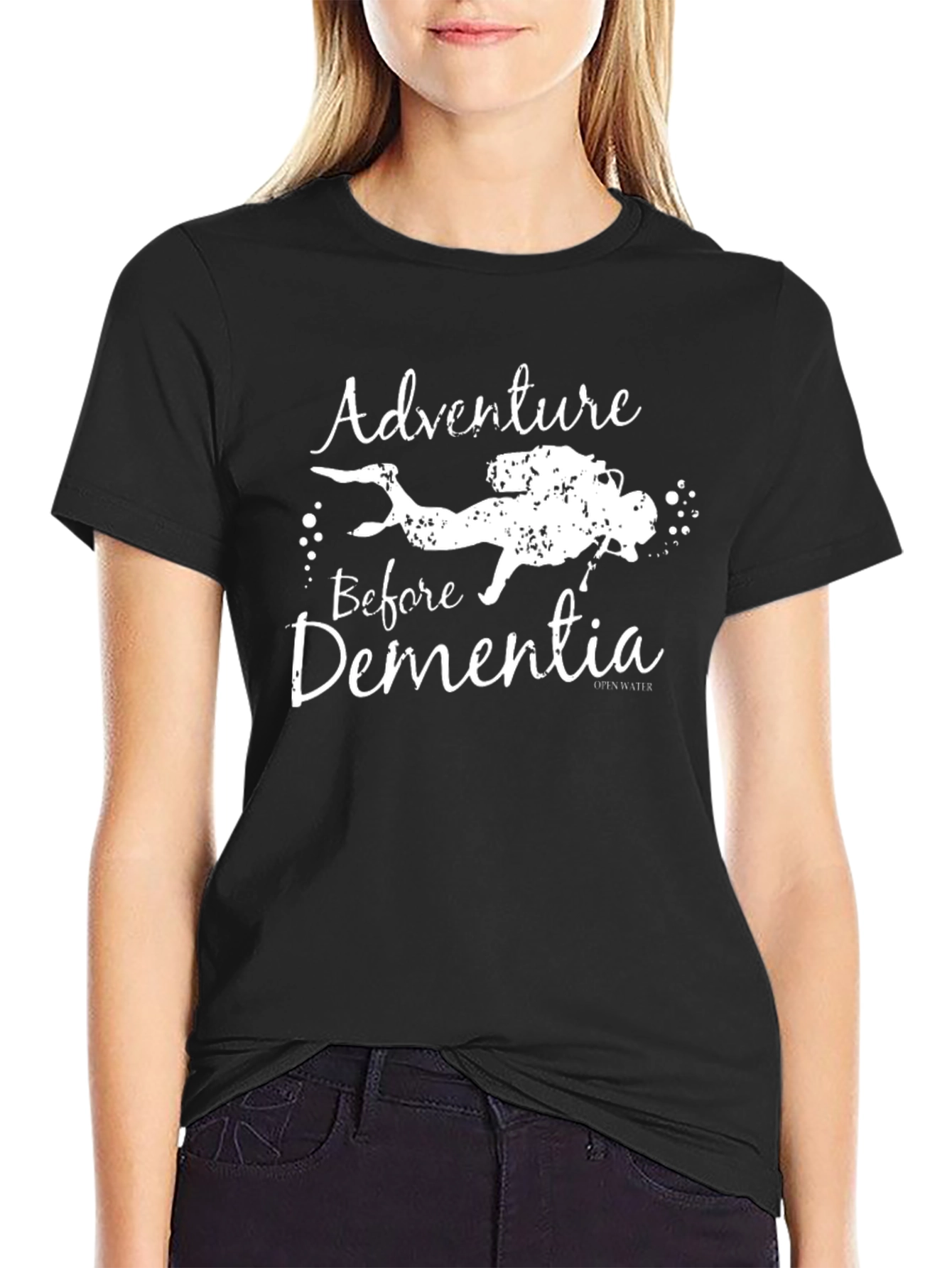 Black Adventure Before Dementia Black T-Shirt view 2