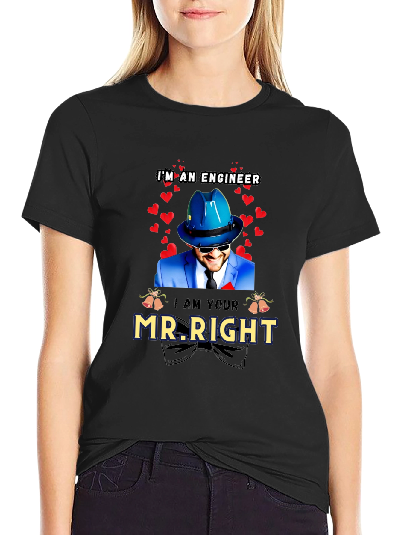 Black Engineer Mr. Right T-Shirt - Valentine's Day Gift view 2