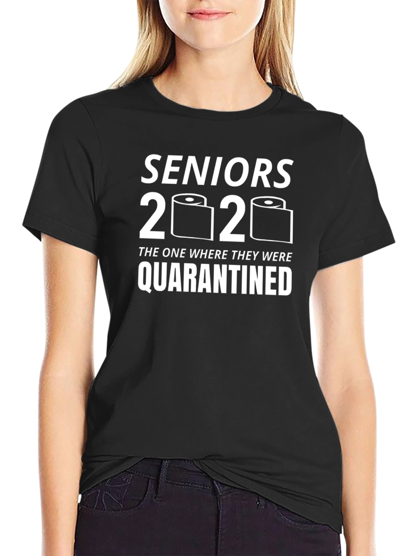 Black Seniors 2020 Quarantine T-Shirt view 2