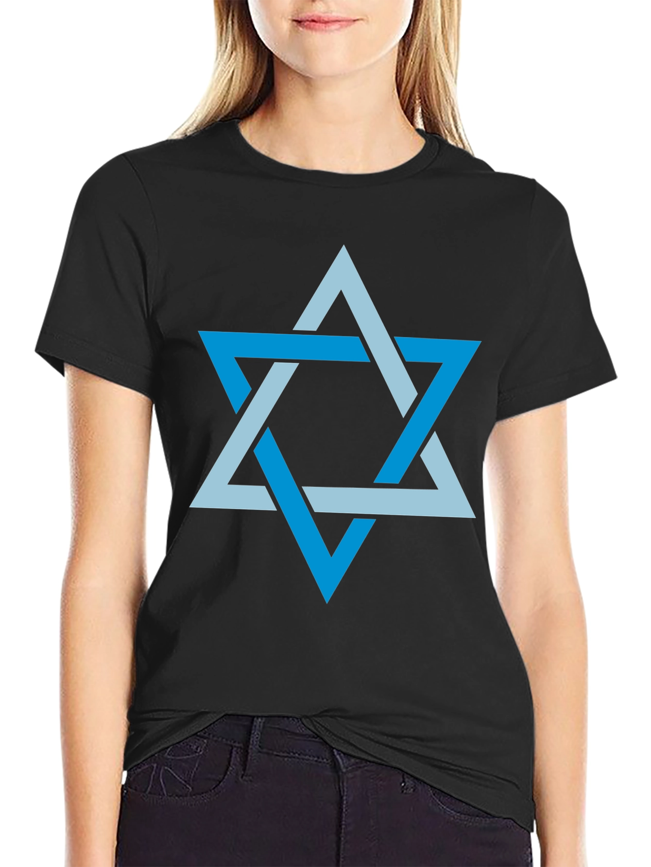 Black Star of David Men's Graphic T-Shirt view 2