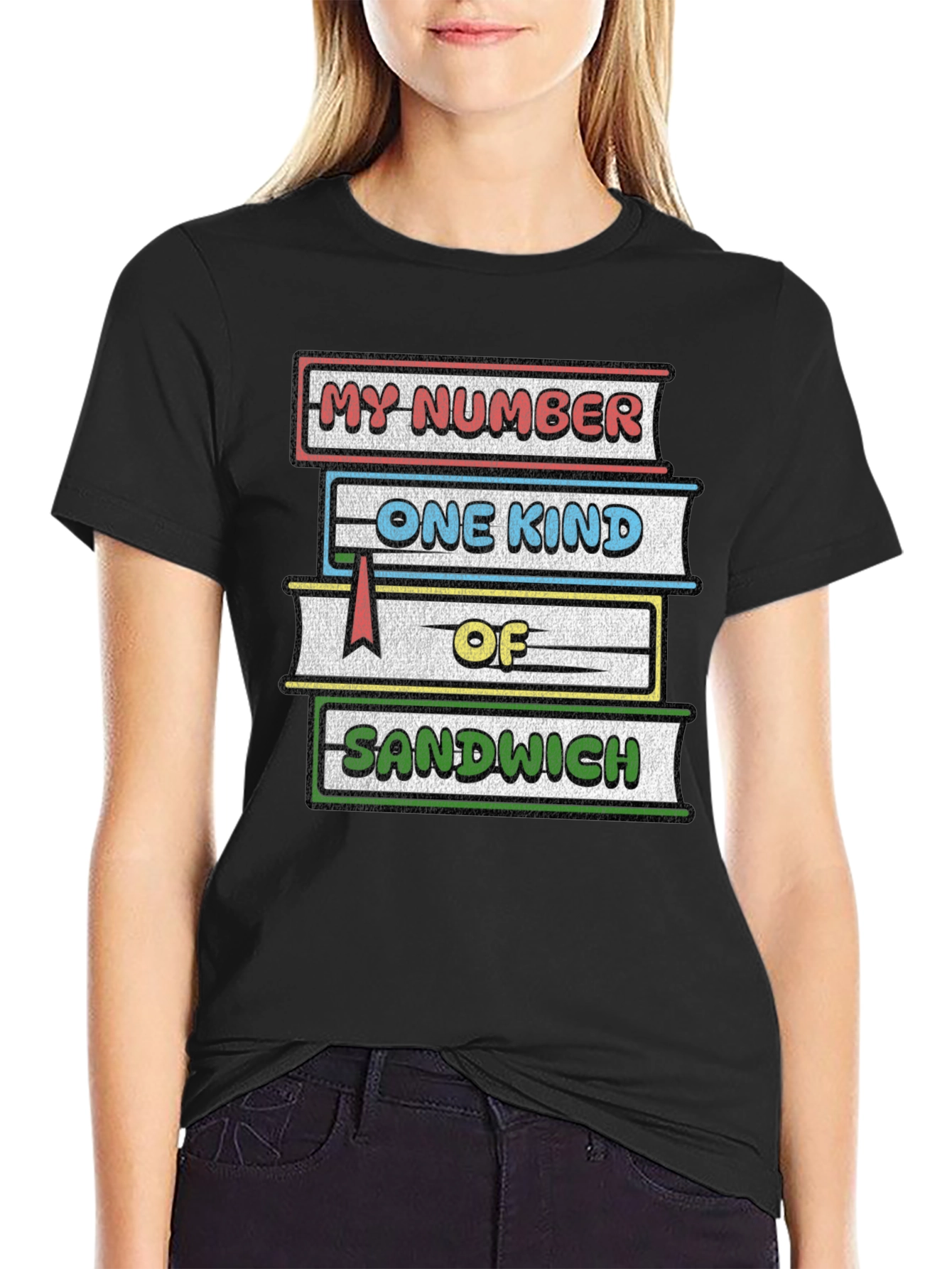 Black My Number One Kind of Sandwich T-Shirt view 2