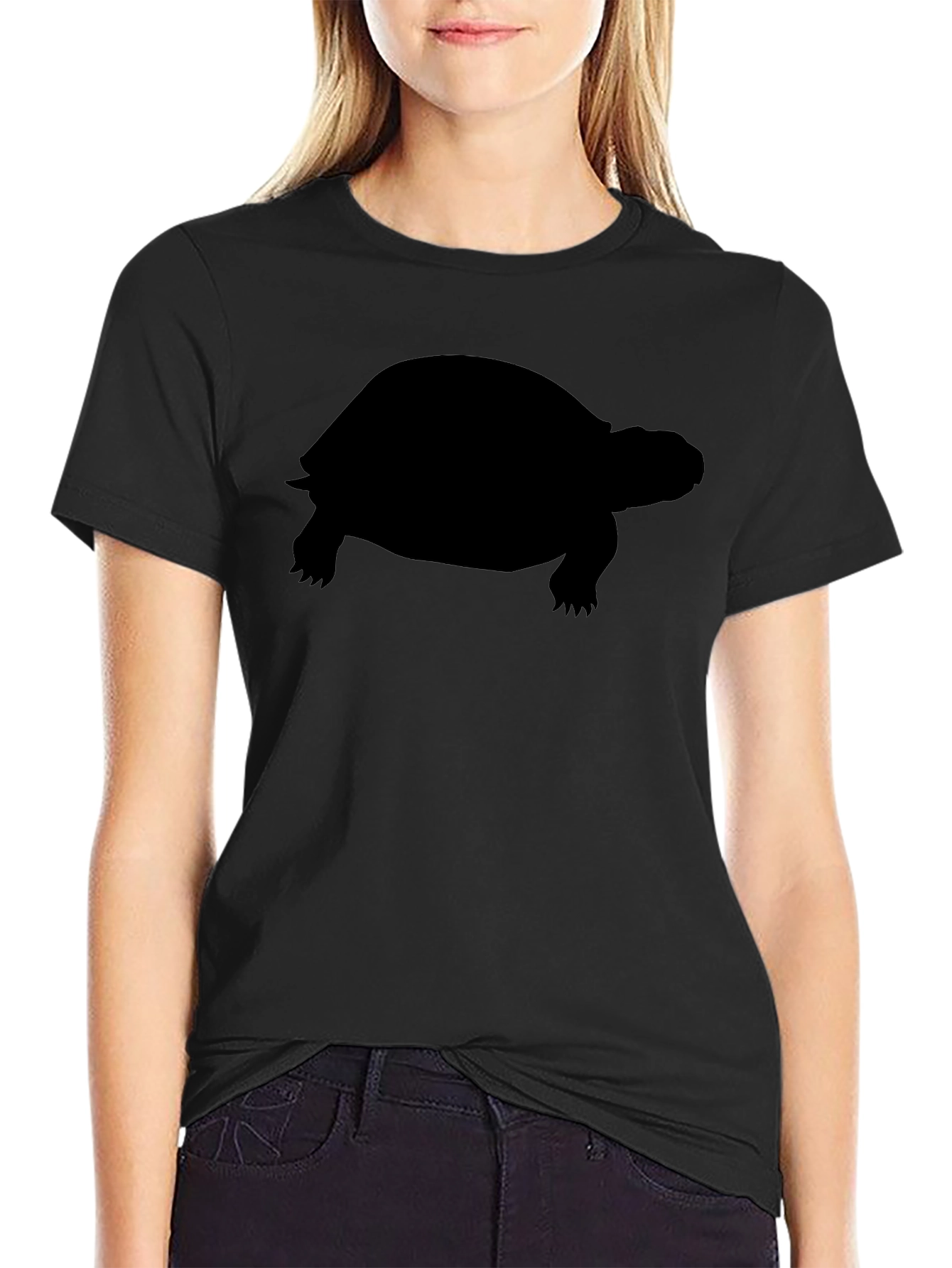 Black Black Turtle Silhouette T-Shirt view 2