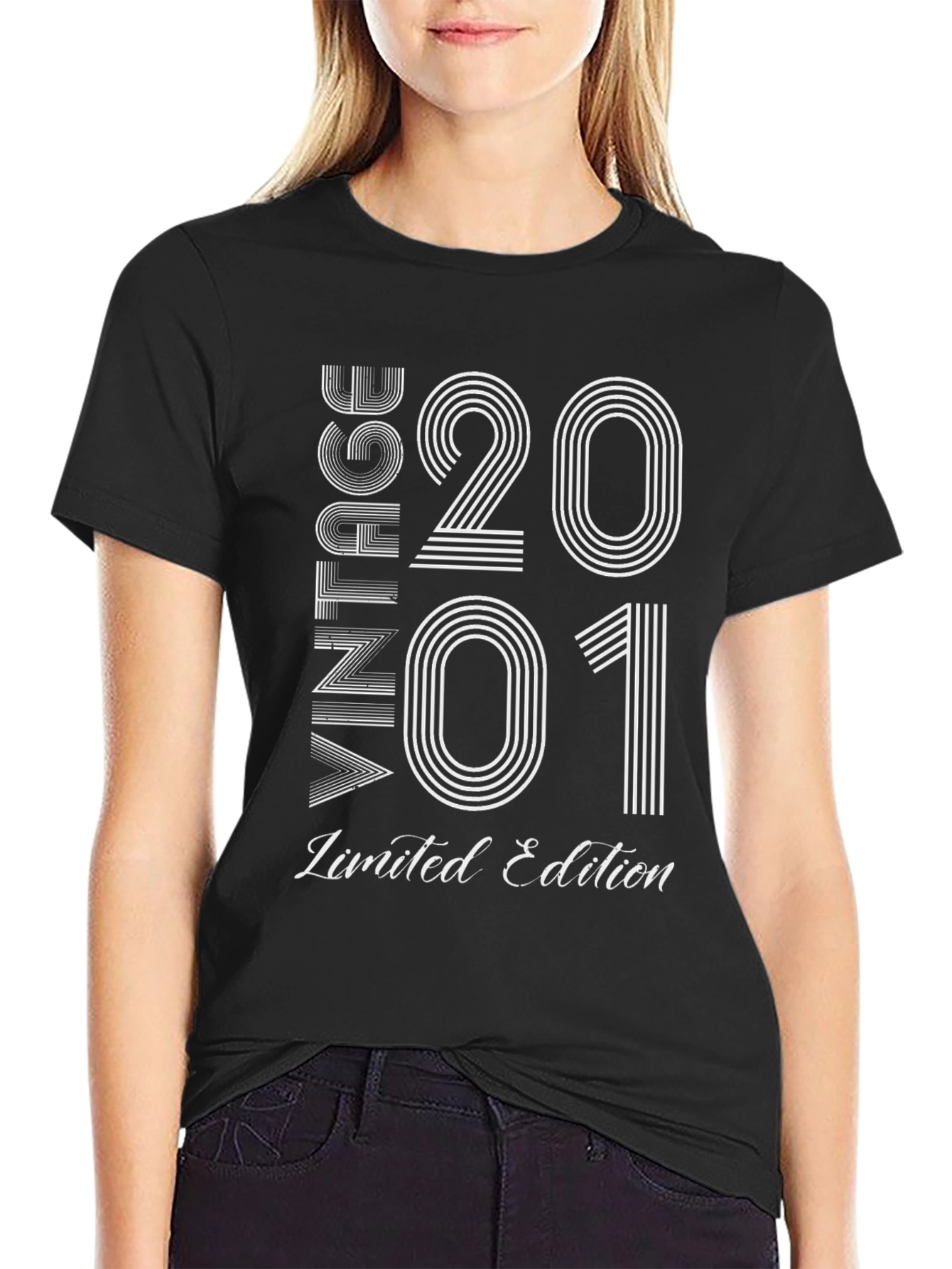 Black Vintage 2001 Limited Edition T-Shirt view 2