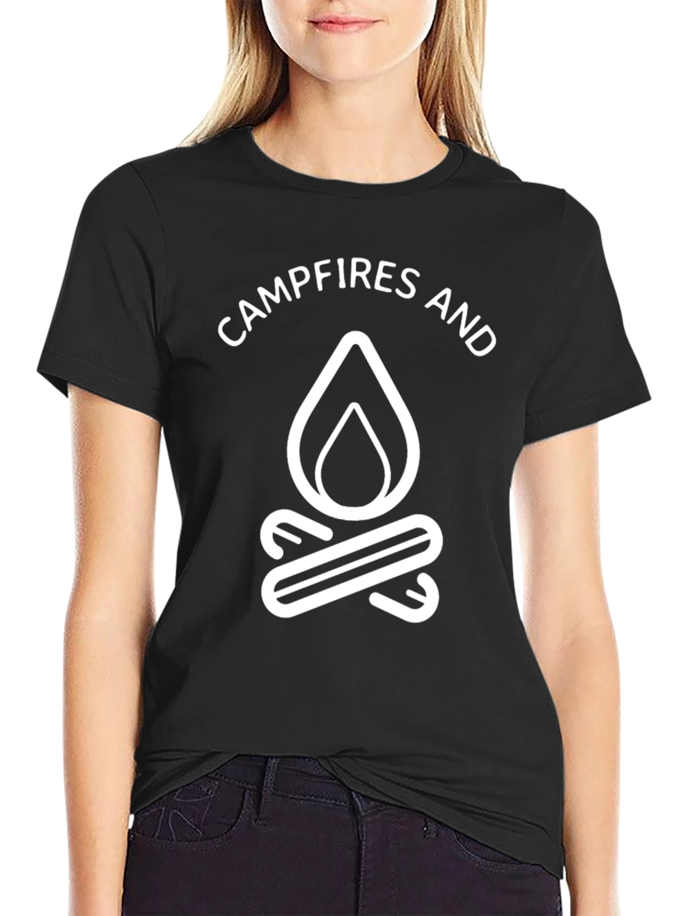 Black Campfires and Embers Graphic Tee - Black view 2