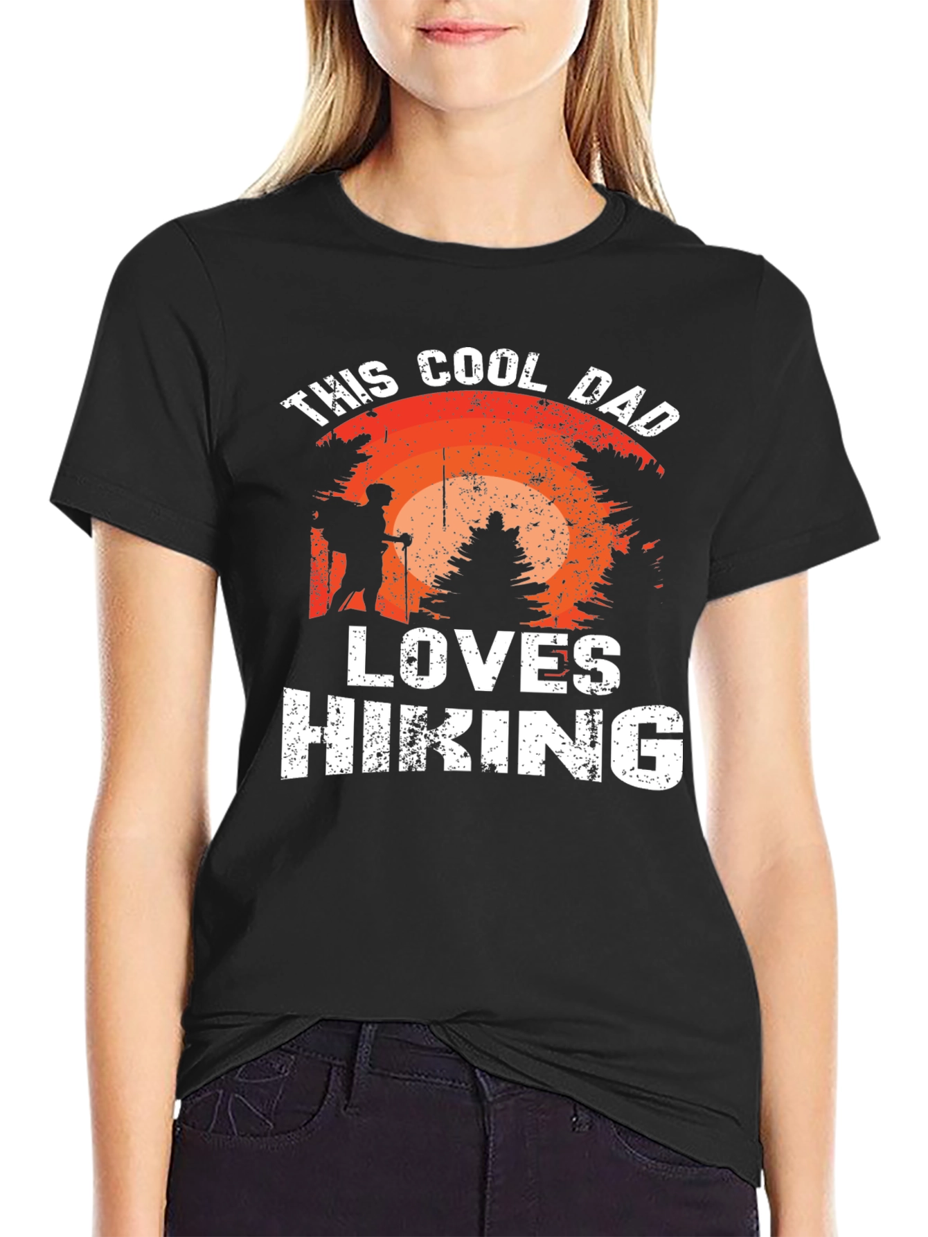Black Cool Dad Hiking T-Shirt view 2