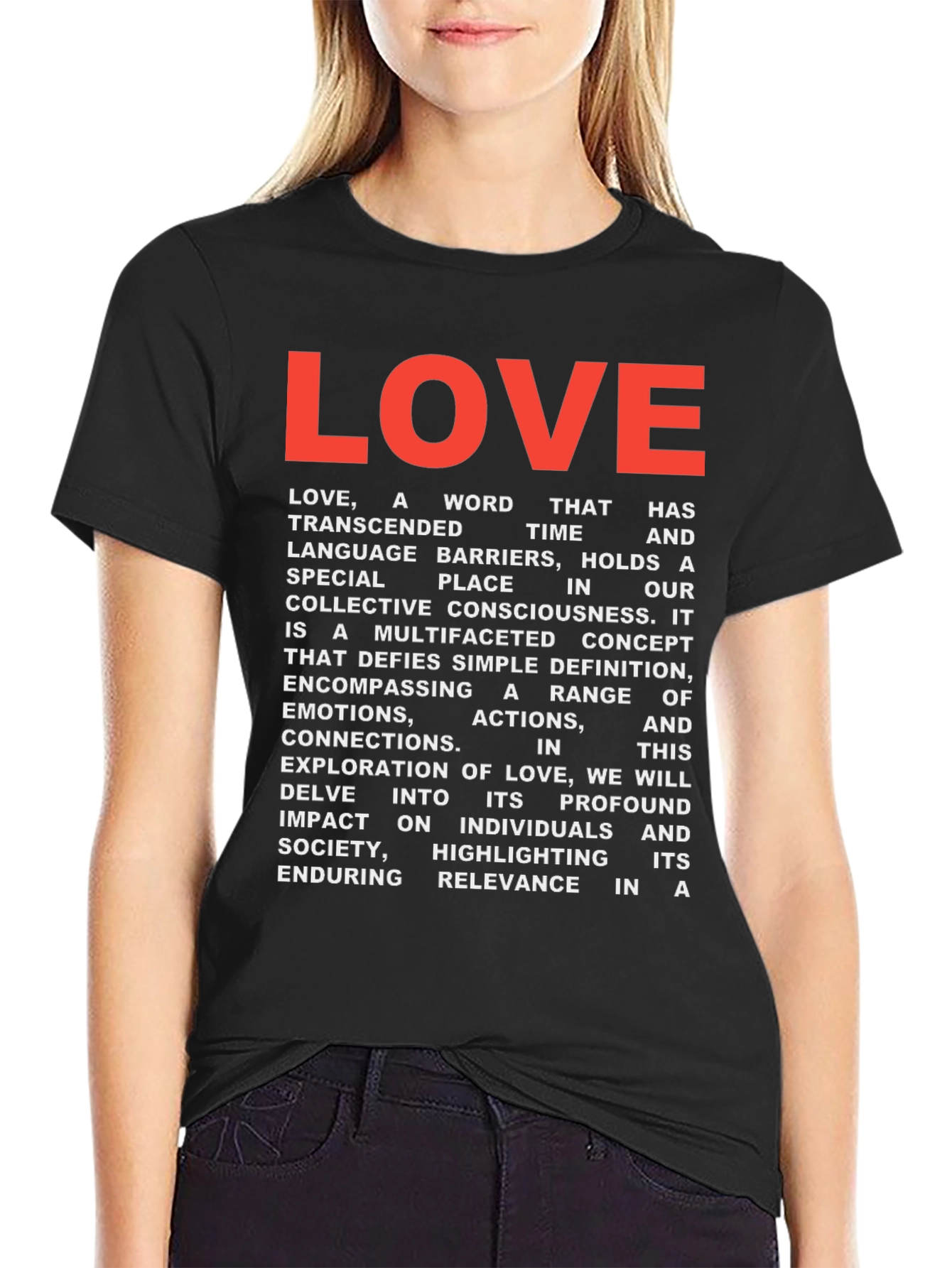 Black LOVE Definition Graphic Tee - Black view 2