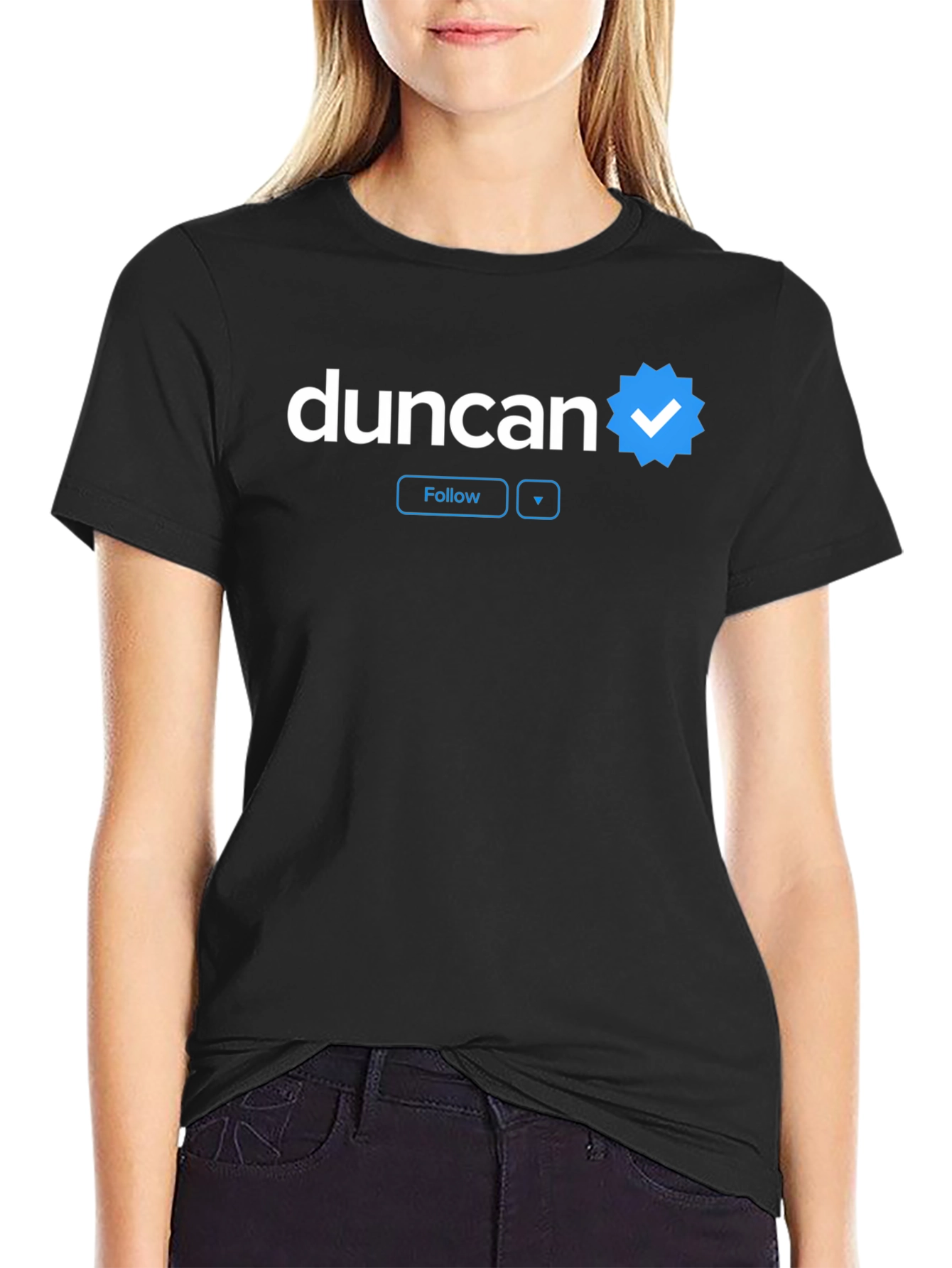 Black Duncan Verified T-Shirt - Stylish Social Media Inspired Tee view 2