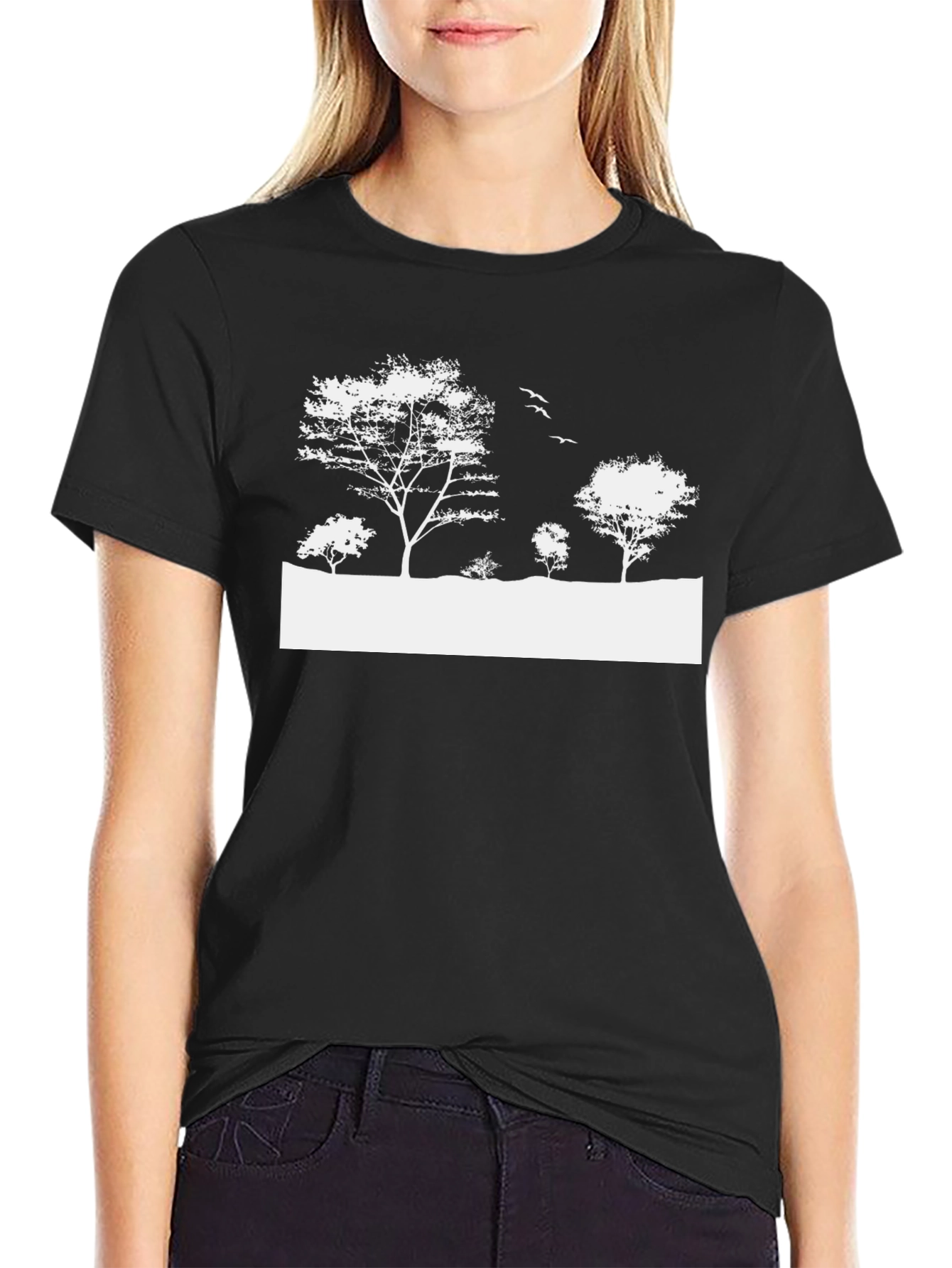Black Nature Scene Graphic Tee - Black view 2