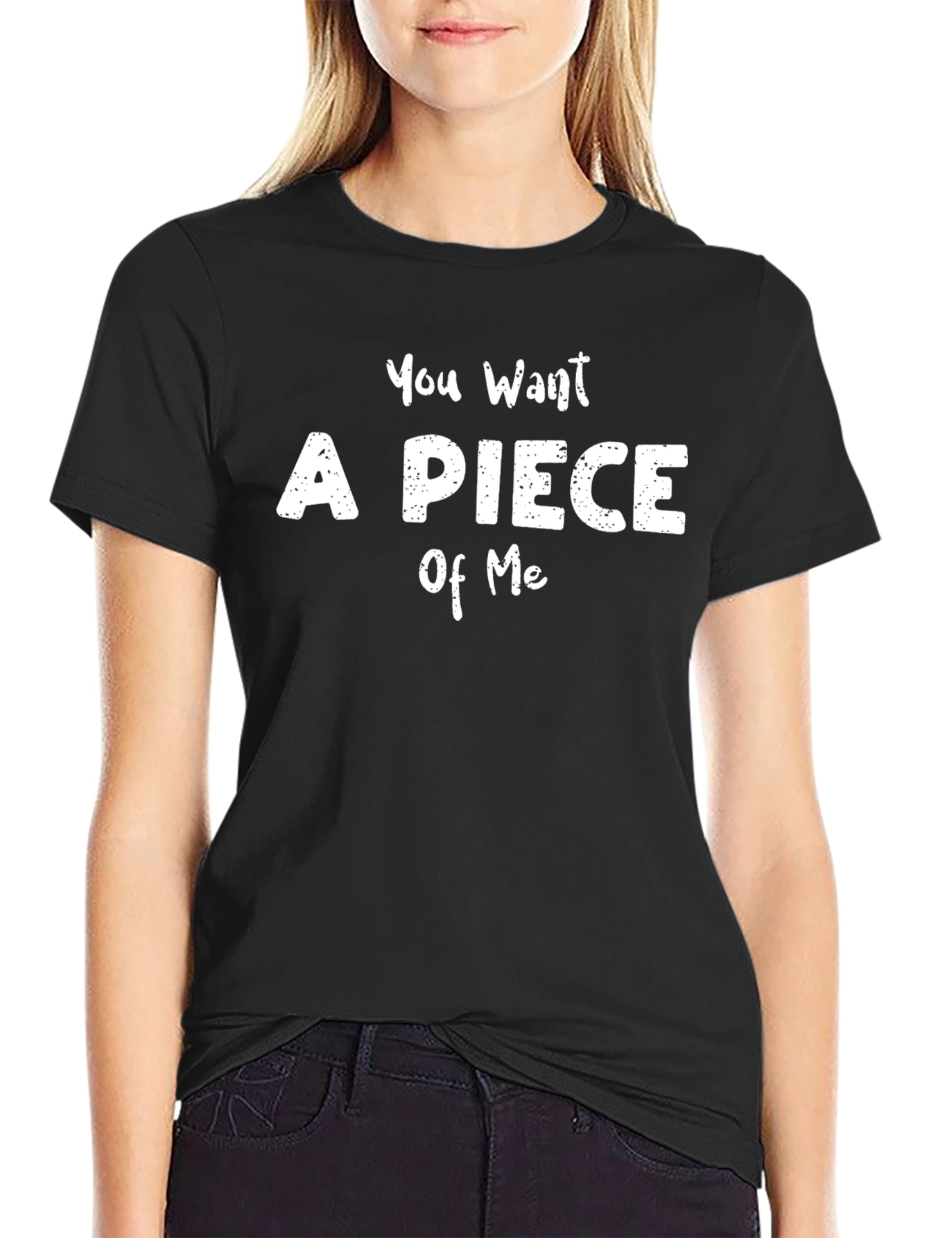 Black You Want A Piece of Me Black Graphic Tee view 2