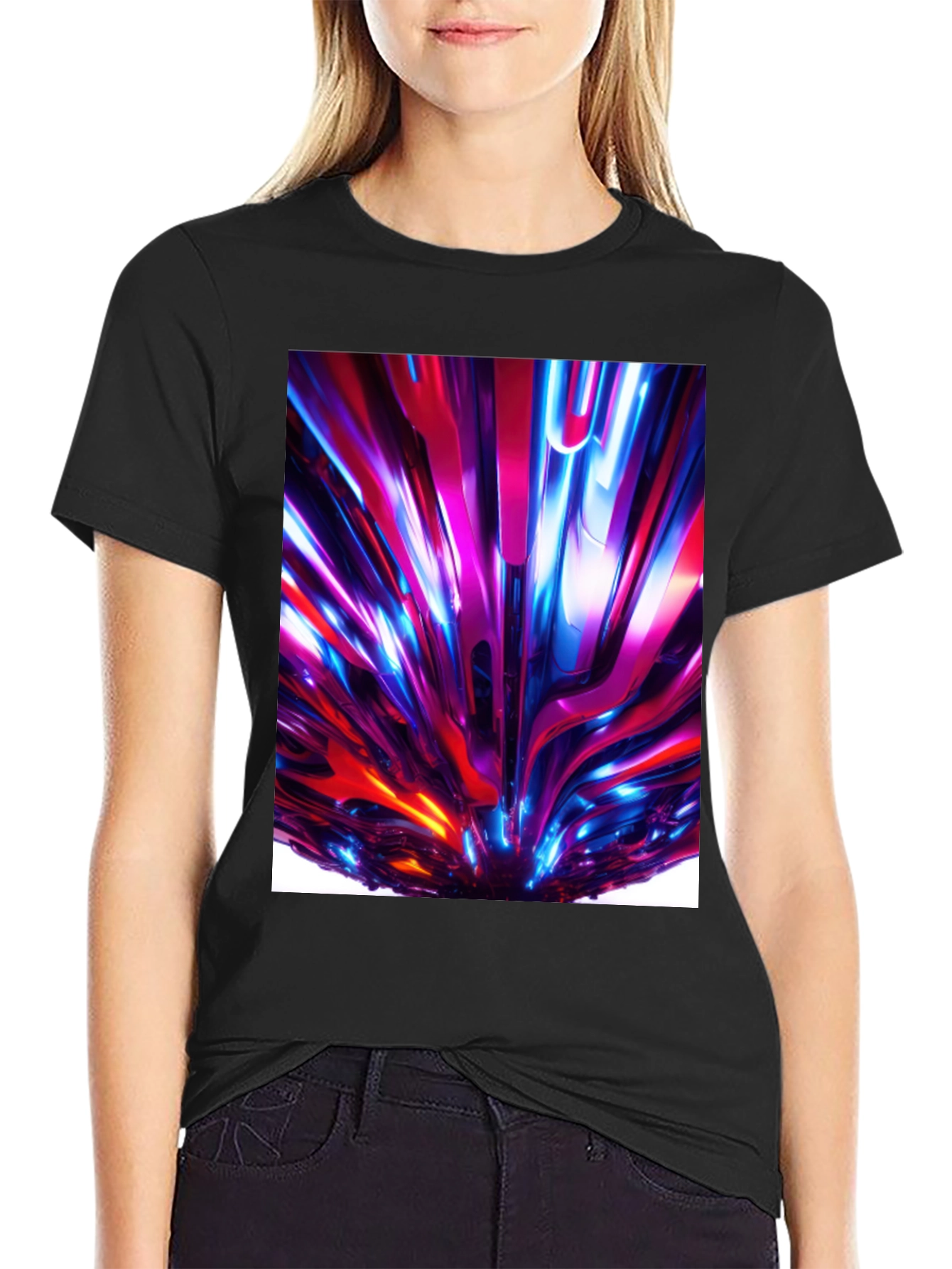 Black Abstract Art Black T-Shirt view 2