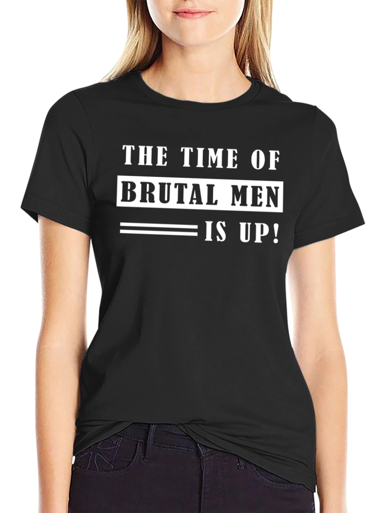 Black Brutal Men's Black T-Shirt with Bold Graphic view 2