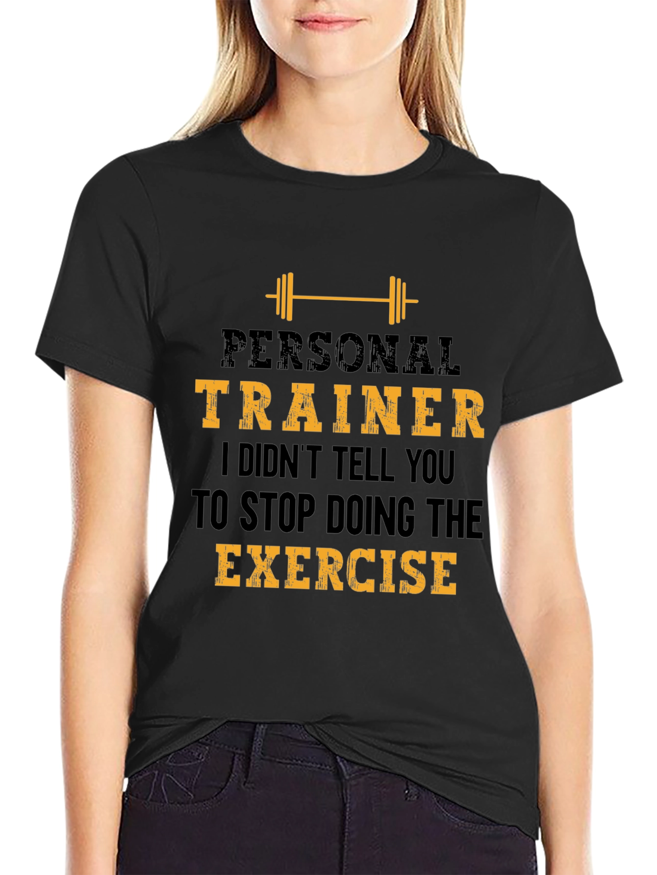 Black Personal Trainer Exercise T-Shirt view 2
