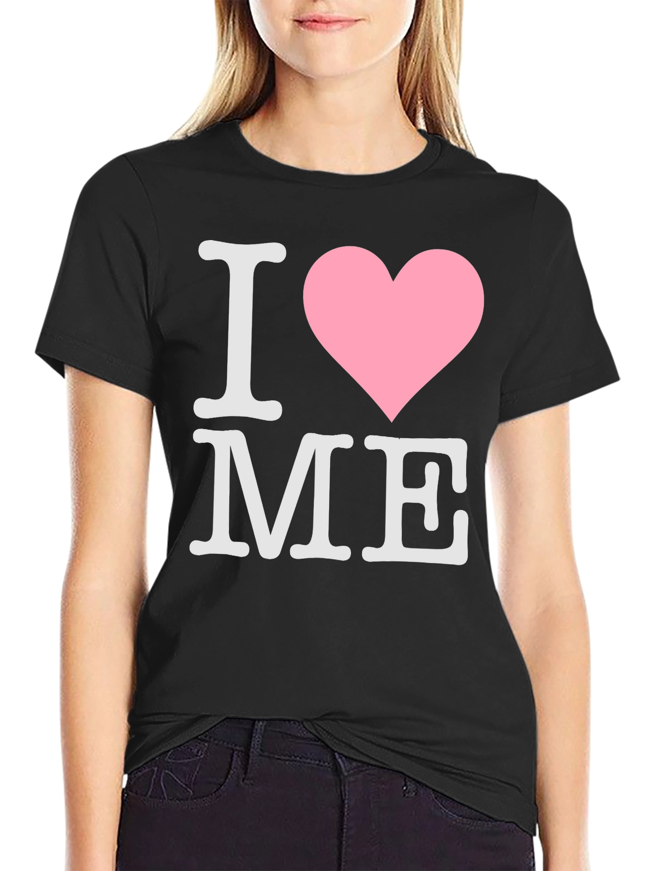 Black I Heart ME Graphic Tee - Black T-Shirt view 2