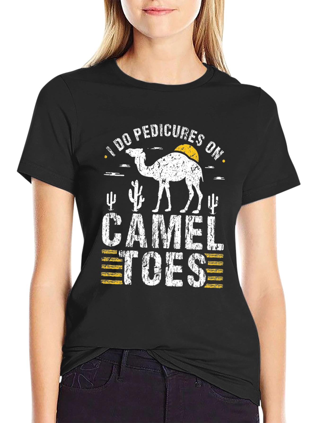 Black Funny "Camel Toes" Graphic Tee view 2